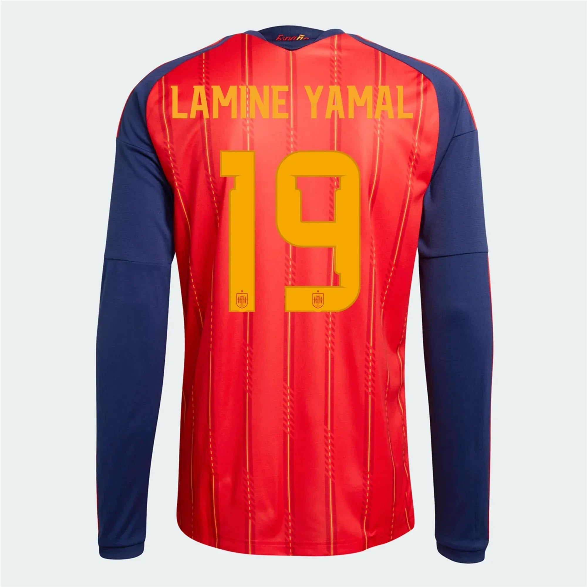 adidas 2026 Spain Men's Stadium Home Long-Sleeve Soccer Jersey (Lamine Yamal)