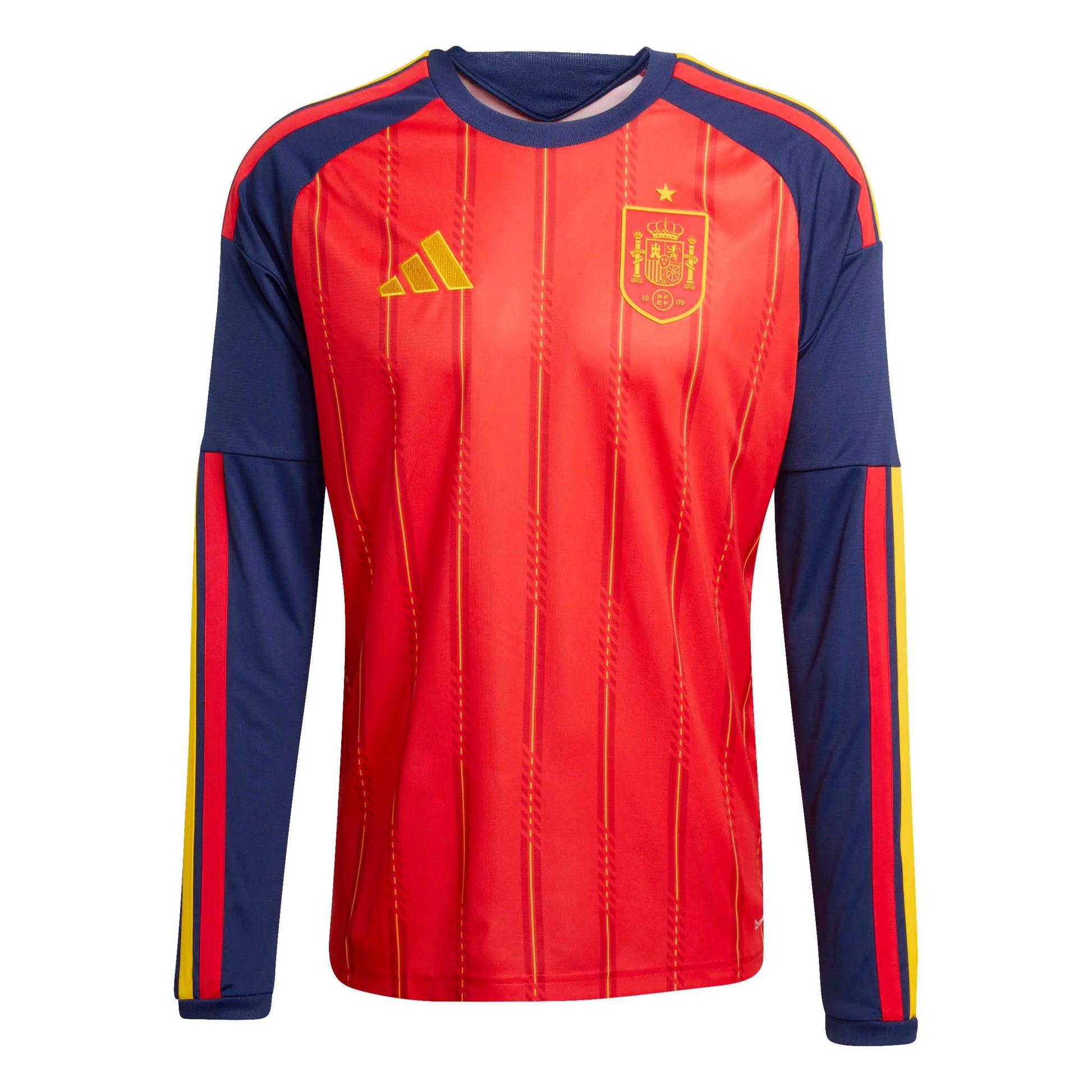 adidas 2026 Spain Men's Stadium Home Long-Sleeve Soccer Jersey (Front)