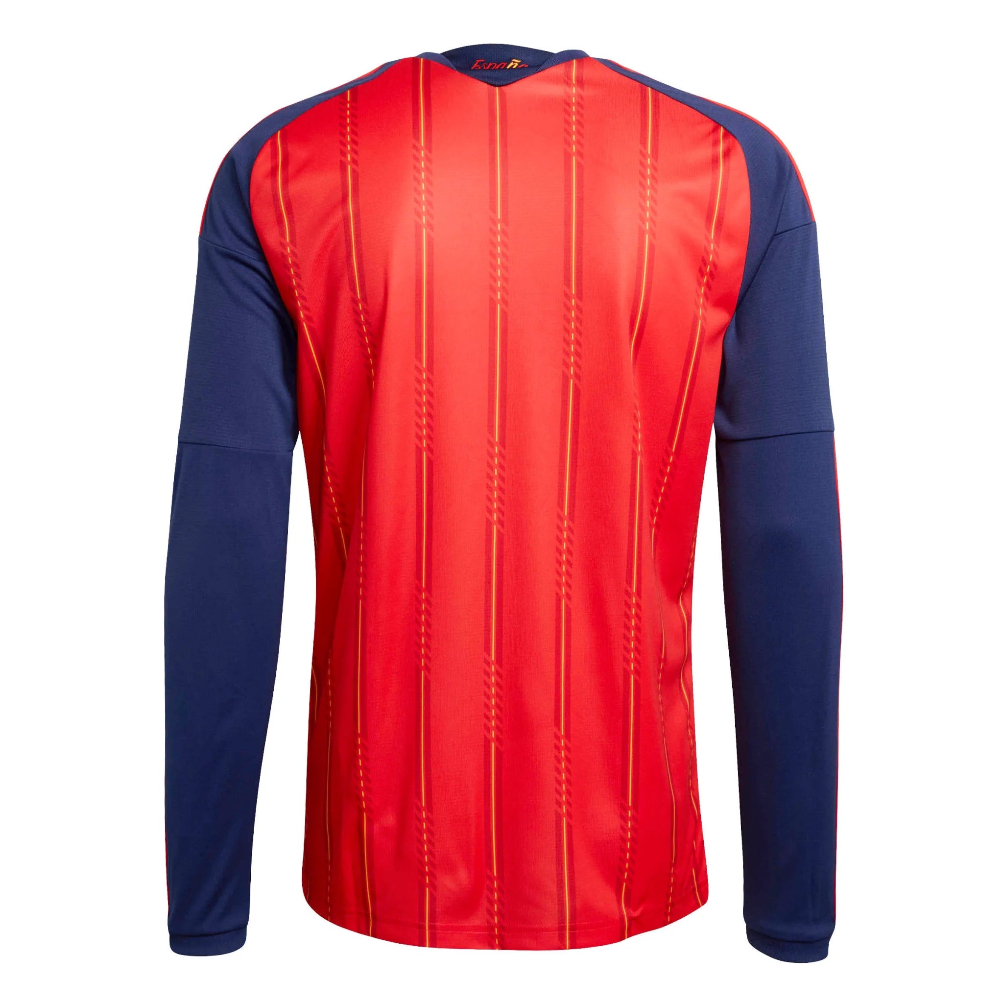 adidas 2026 Spain Men's Stadium Home Long-Sleeve Soccer Jersey (Back)