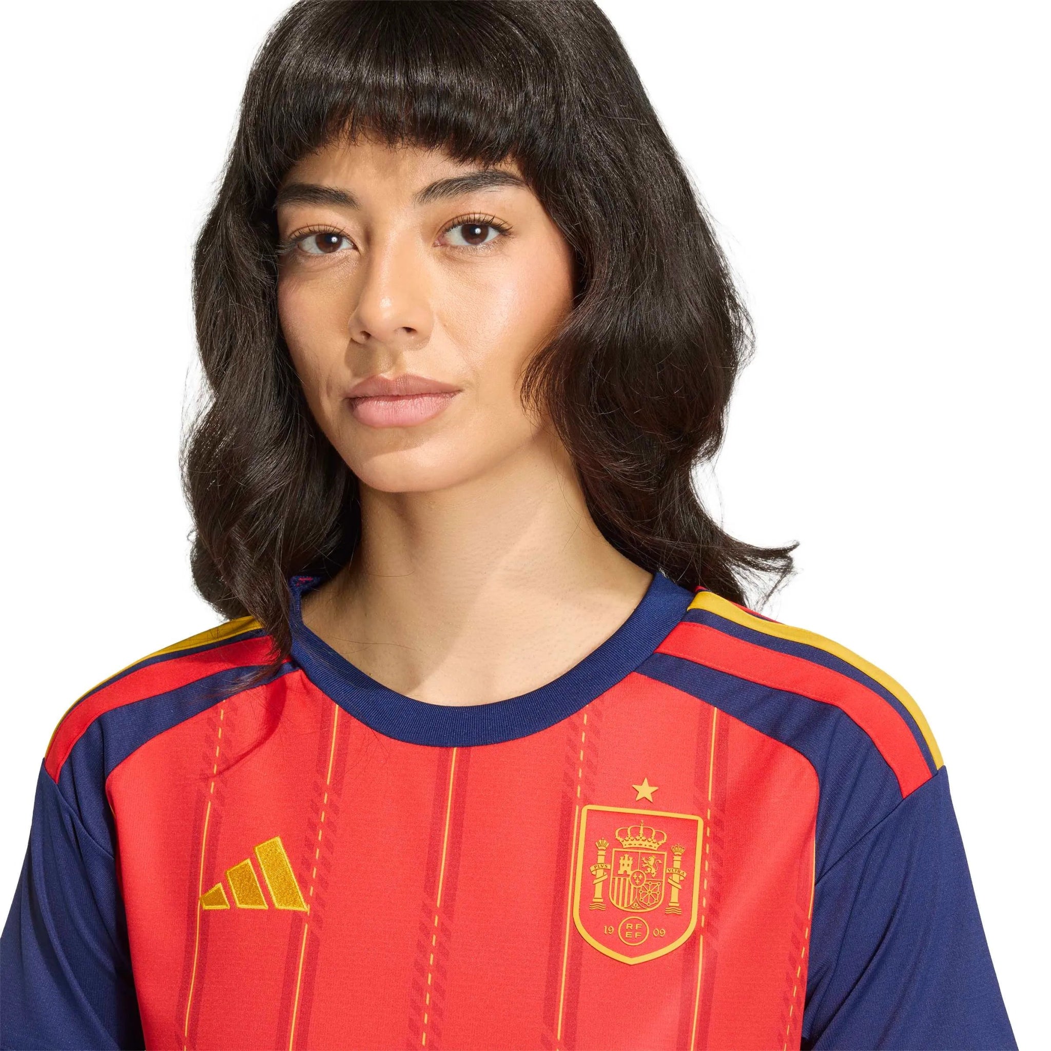 adidas 2026 Spain Women's Stadium Home Soccer Jersey (Detail 1)
