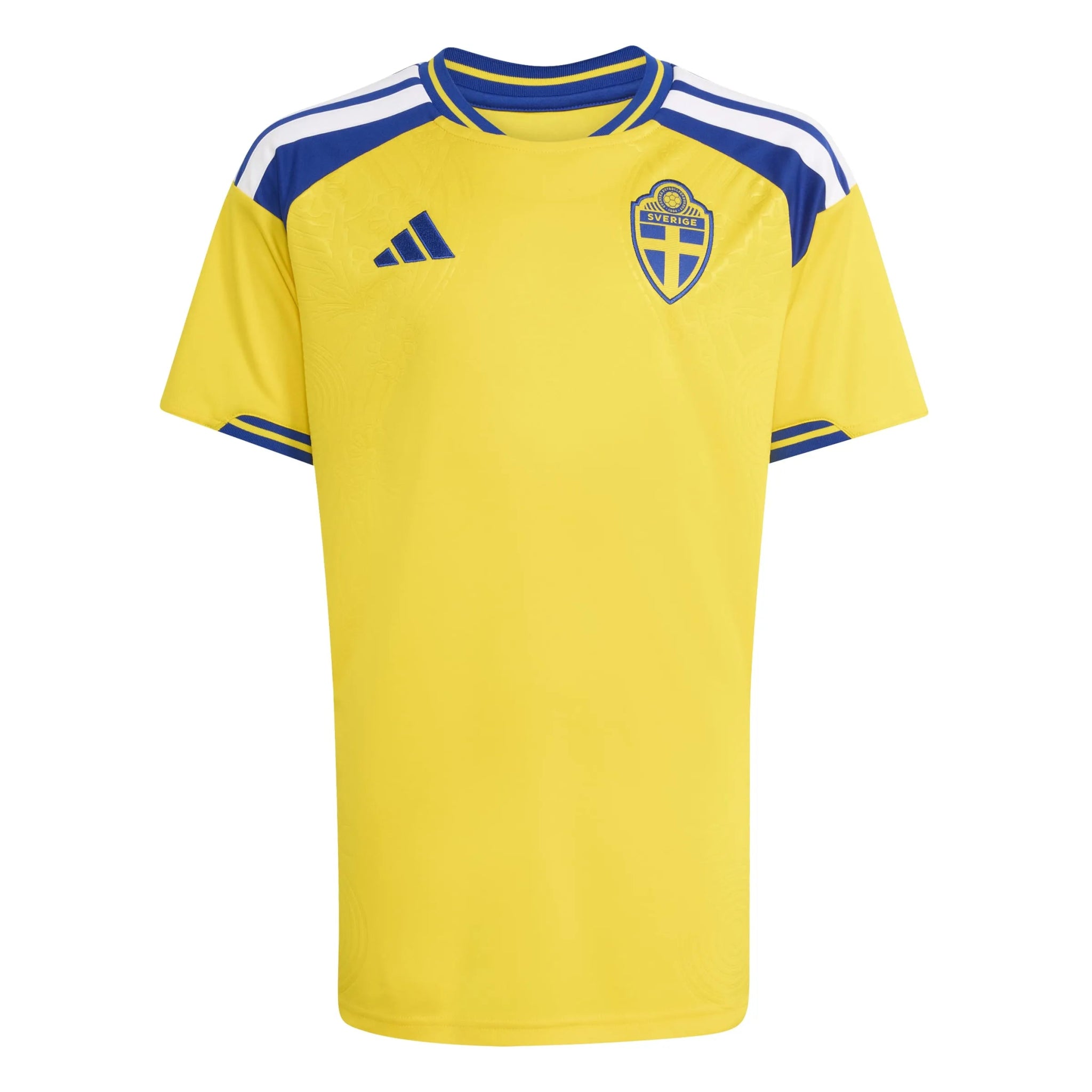 adidas 2026 Sweden Youth Stadium Home Soccer Jersey (Front)