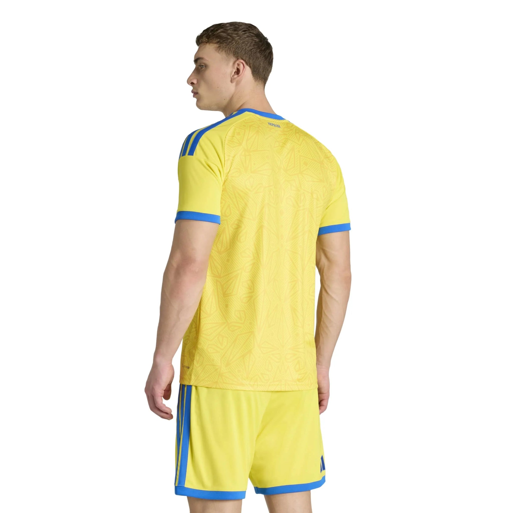 adidas 2026 Ukraine Men's Stadium Home Soccer Jersey (Model - Back)
