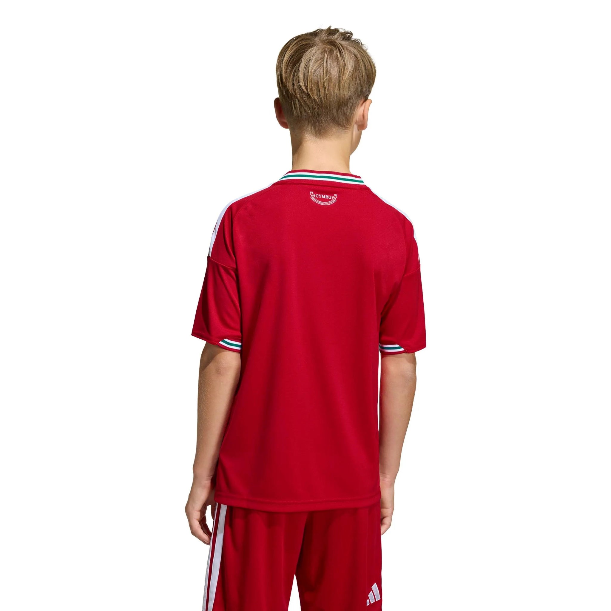 adidas 2026 Wales Youth Stadium Home Soccer Jersey (Model - Back)