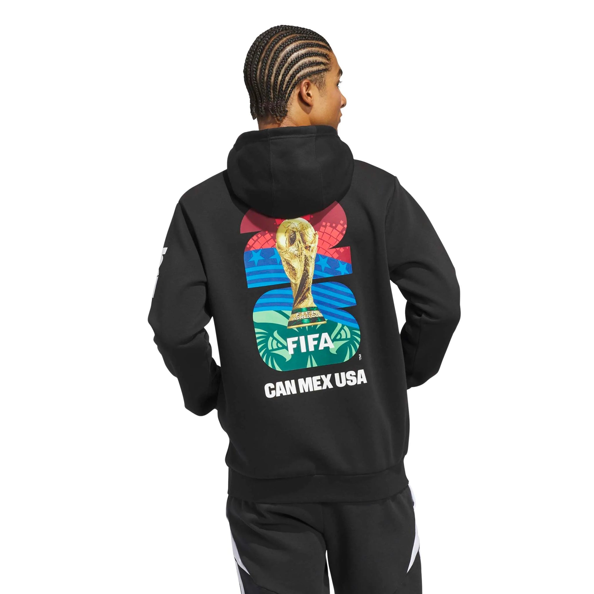 adidas 2026 World Cup Men's Match Ball Graphic Hoodie (Model - Back)