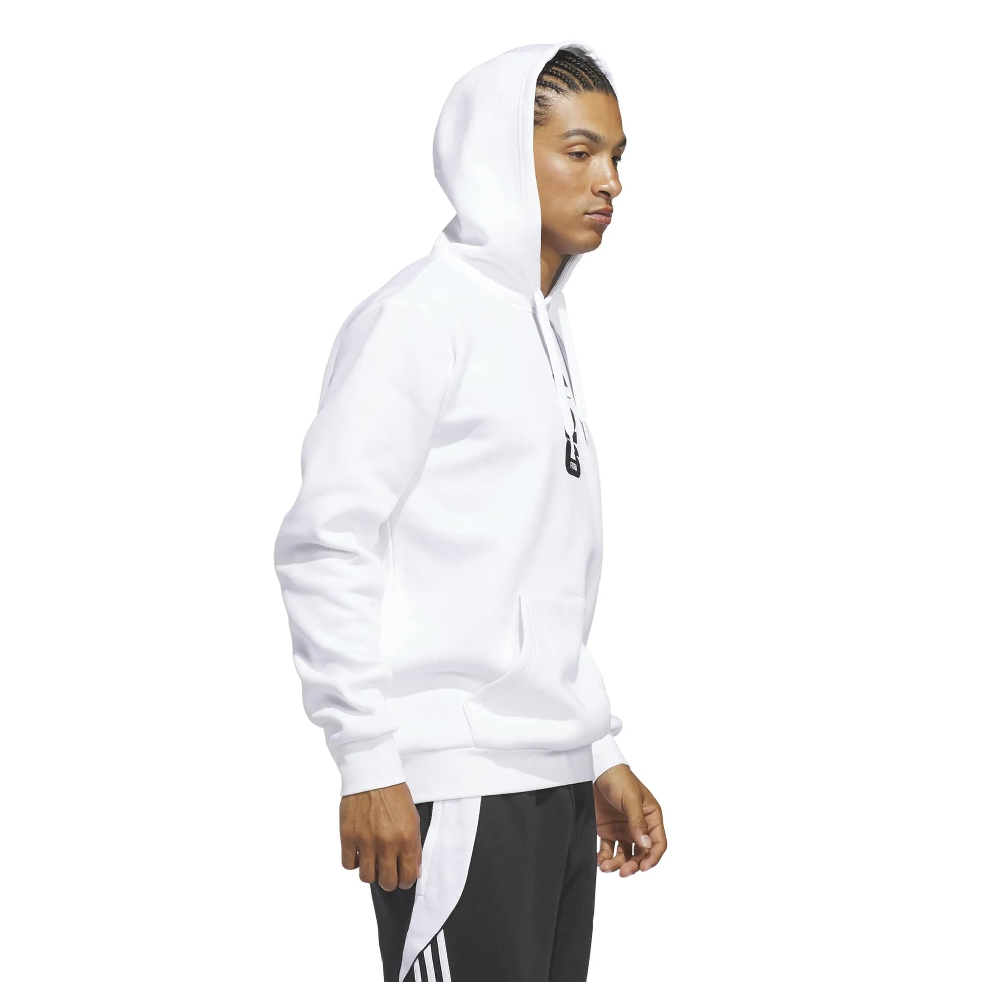 adidas 2026 World Cup Men's Match Ball Graphic Hoodie White (Model - Side)