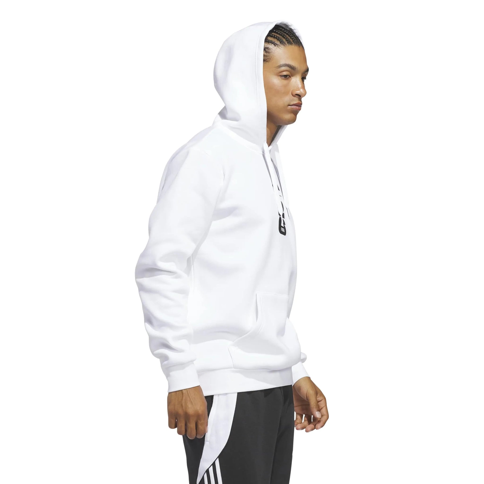 adidas 2026 World Cup Men's Match Ball Graphic Hoodie White (Model - Side)