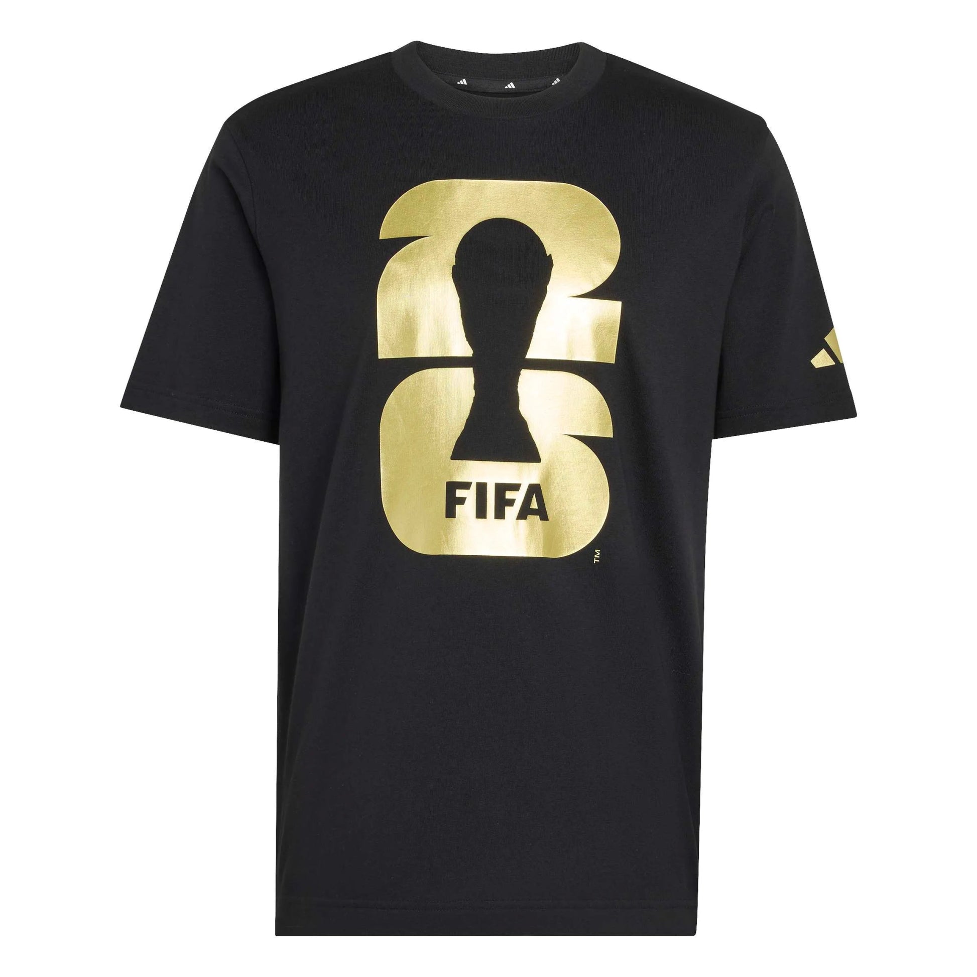 adidas 2026 World Cup Men's Official Emblem Tee Black (Front)