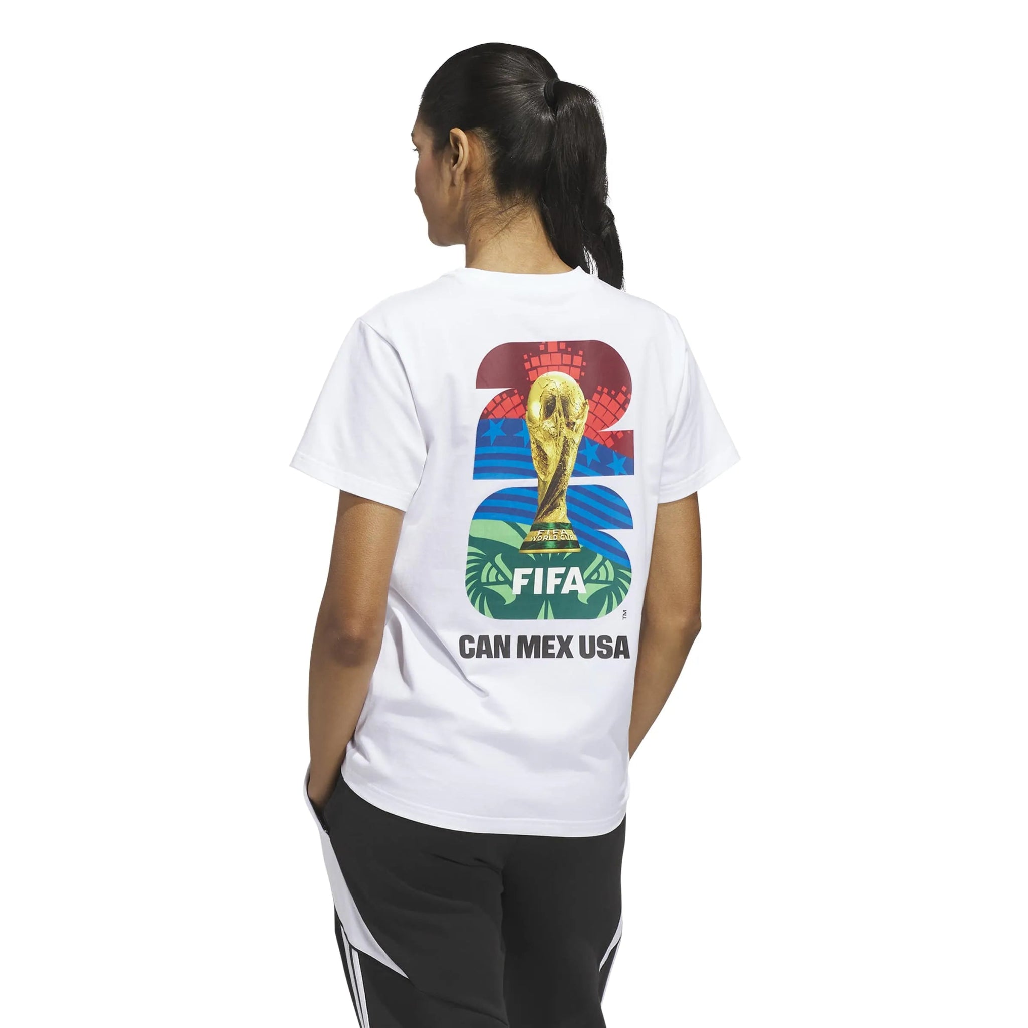 adidas 2026 World Cup Women's Match Ball Graphic Tee (Model - Back)
