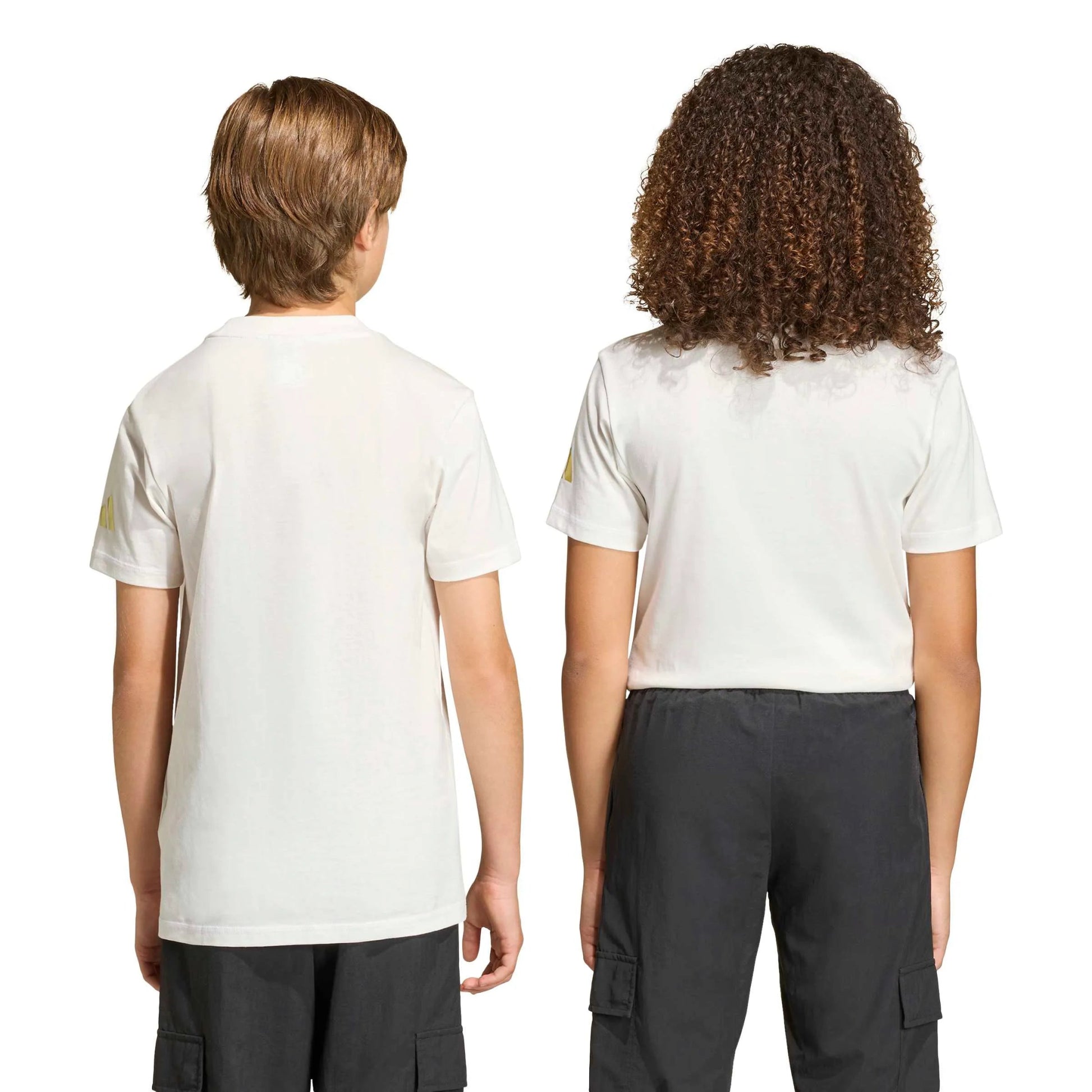 adidas 2026 World Cup Youth Official Emblem Tee White (Models - Back)