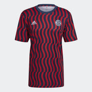 adidas 21-22 Bayern Munich Pre-Match Jersey- Navy-Scarlet
