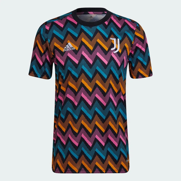 adidas 21-22 Juventus Pre-Match Soccer Jersey - Black-Pink-Orange