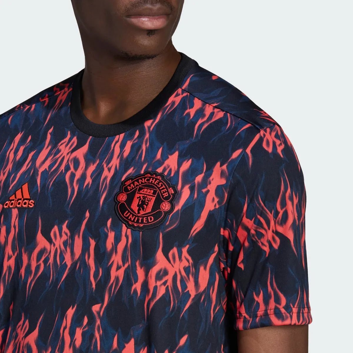 adidas 21-22 Manchester United Pre-Match Jersey - Black-Shock Red