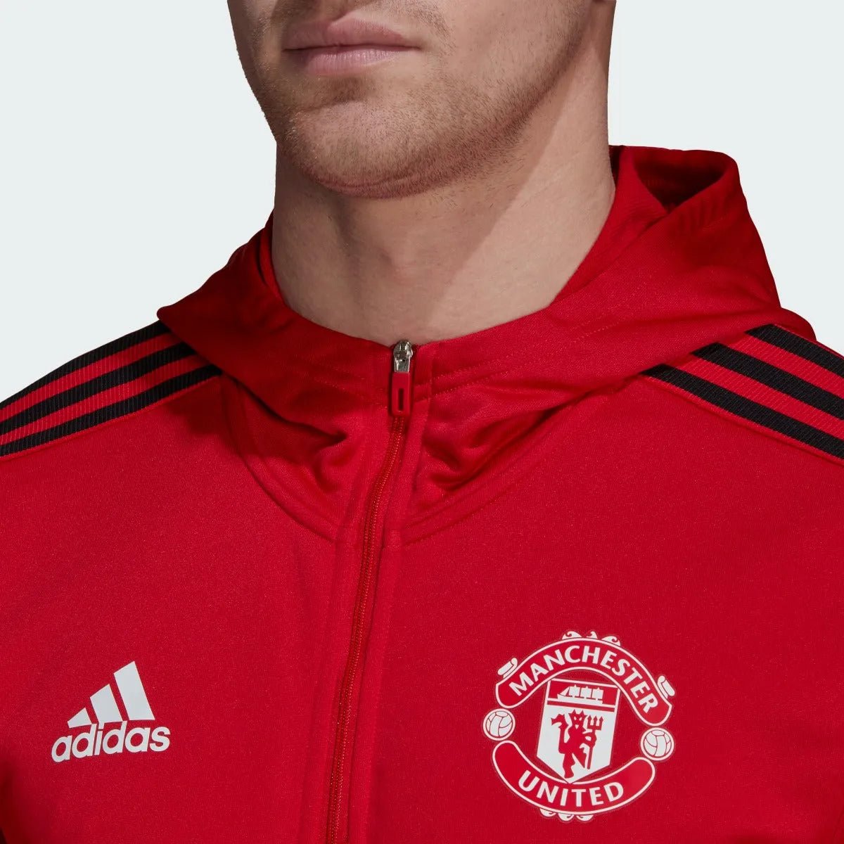 adidas 21-22 Manchester United Track Hoodie - Red