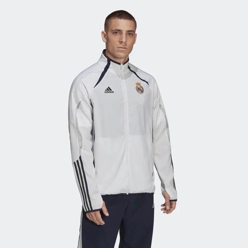 adidas 21-22 Real Madrid Teamgeist Woven Jacket - White