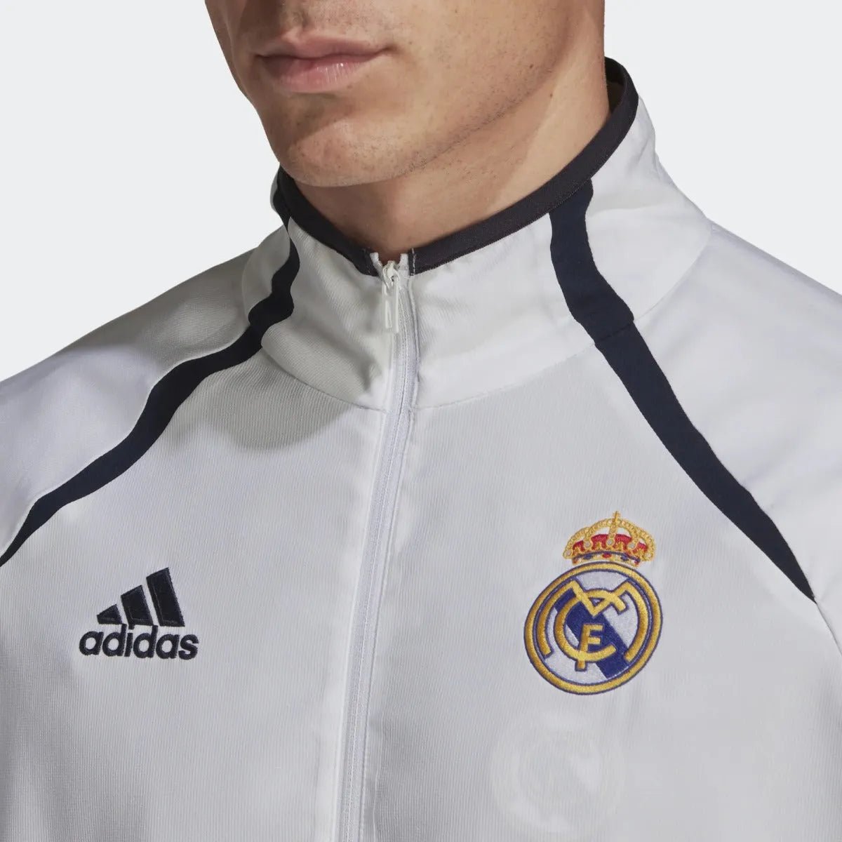 adidas 21-22 Real Madrid Teamgeist Woven Jacket - White