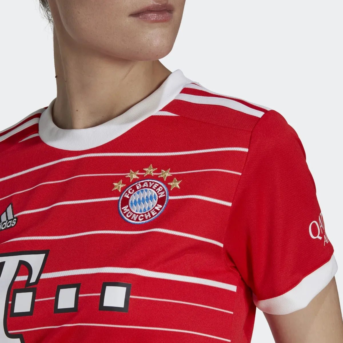 adidas 22-23 Bayern Munich Womens Home - Red-White (Detail 1)