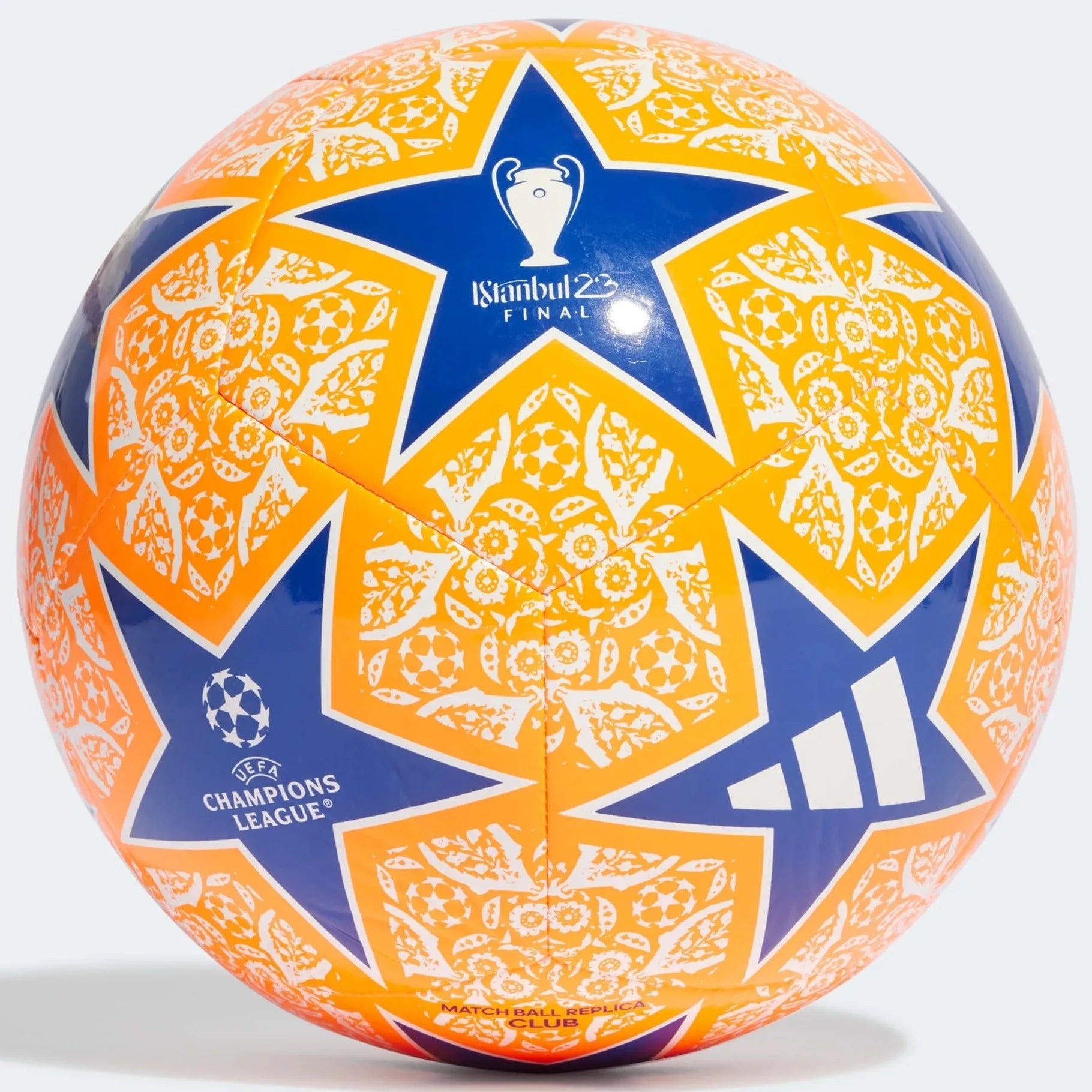 adidas 23 UCL Istanbul Club Ball - Orange-White-Blue (Front)