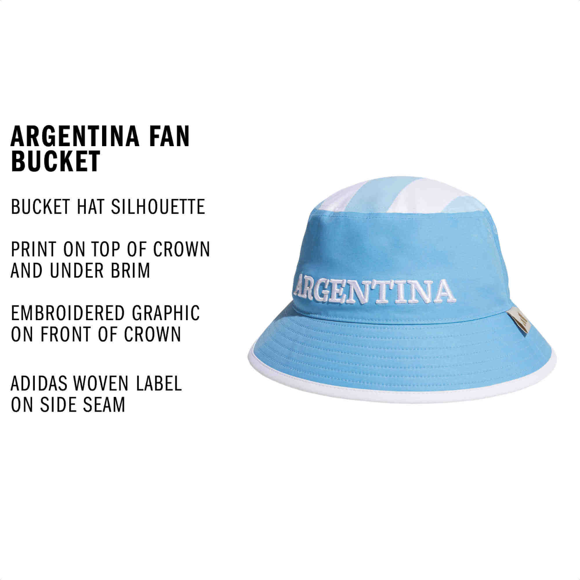 adidas Argentina Men's Fan Bucket Hat (Features)