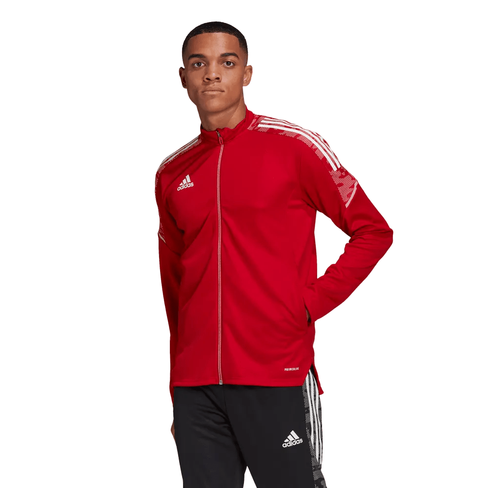 Adidas Condivo 21 Youth Track Jacket - Red-White (Model - Front)