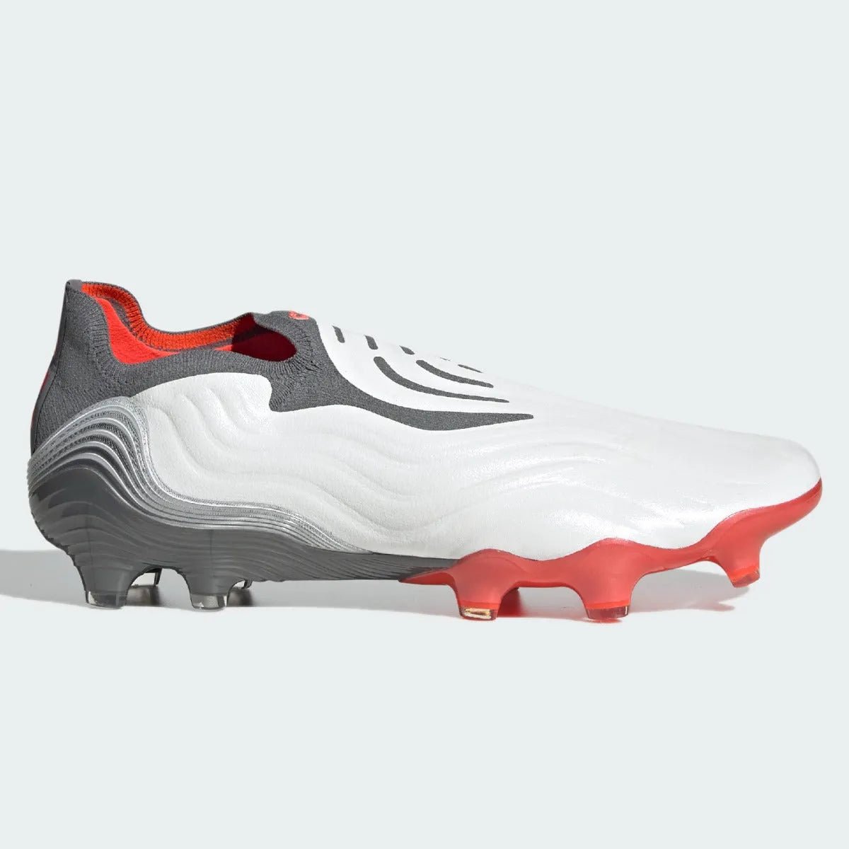 Adidas Copa Sense + FG - White-Grey-Solar Red (Side 1)