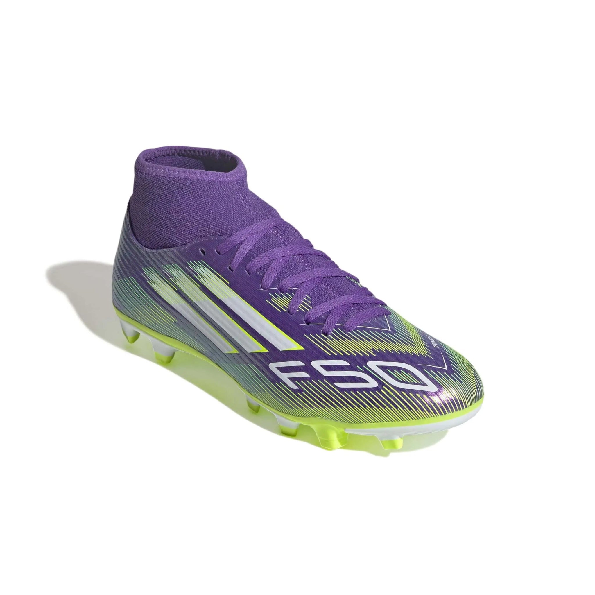 adidas F50 Club Mid Firm-Multi Ground Soccer Cleats - Radiant Blaze Pack (Lateral - Front)