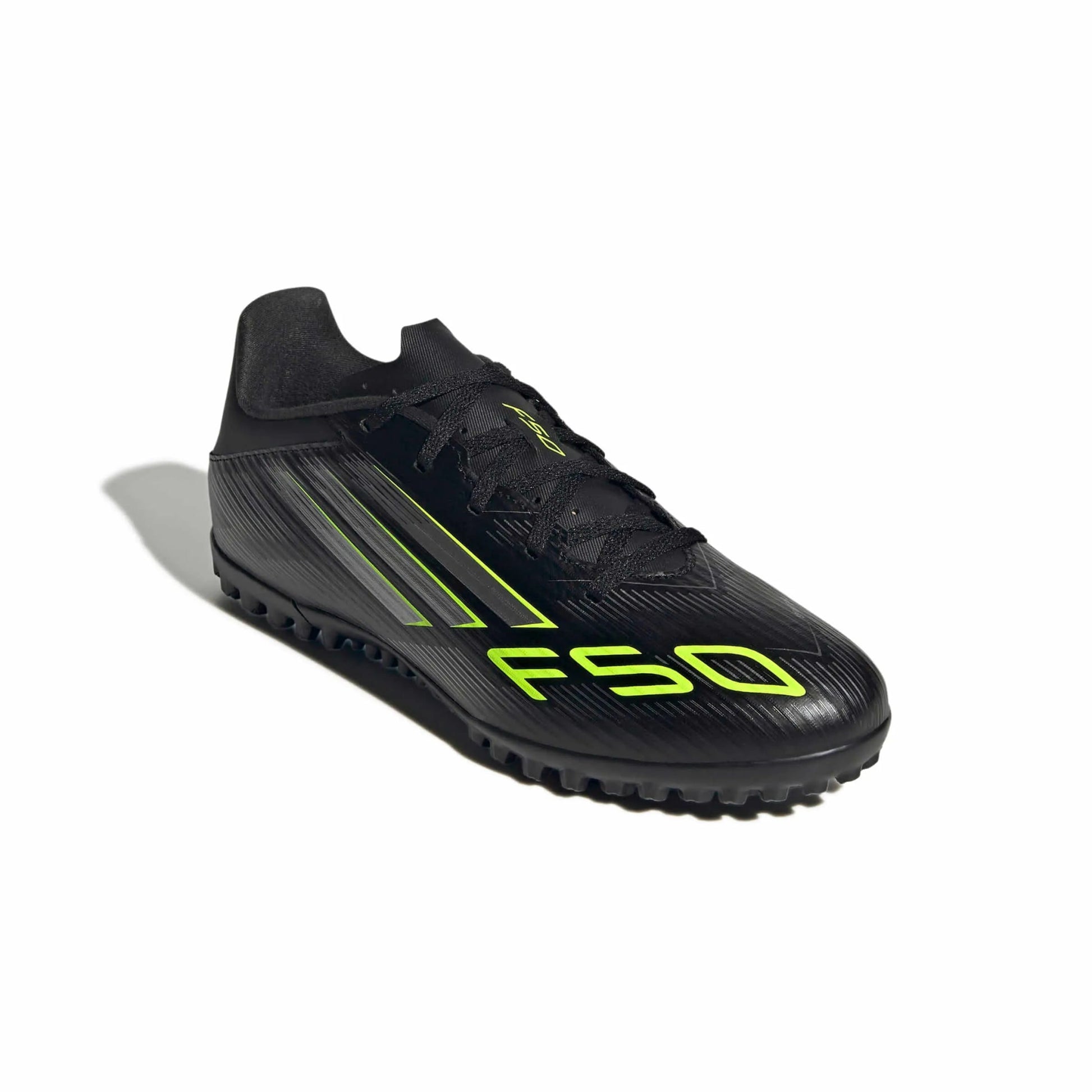 adidas F50 Club Turf Soccer Shoes - Electric Stealth Pack (FA25) (Lateral - Front)