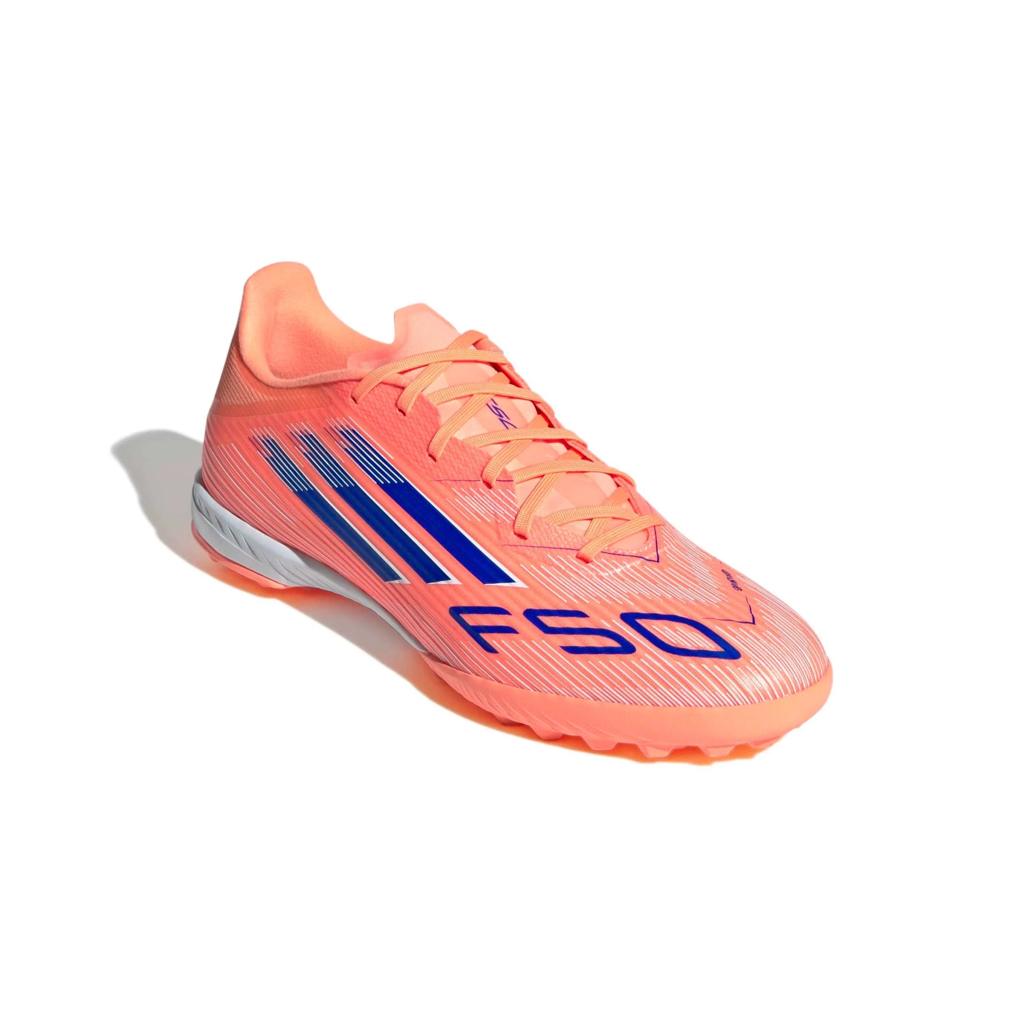 adidas F50 League Turf Soccer Shoes - Coral Blaze Pack (FA25) (Lateral - Front)