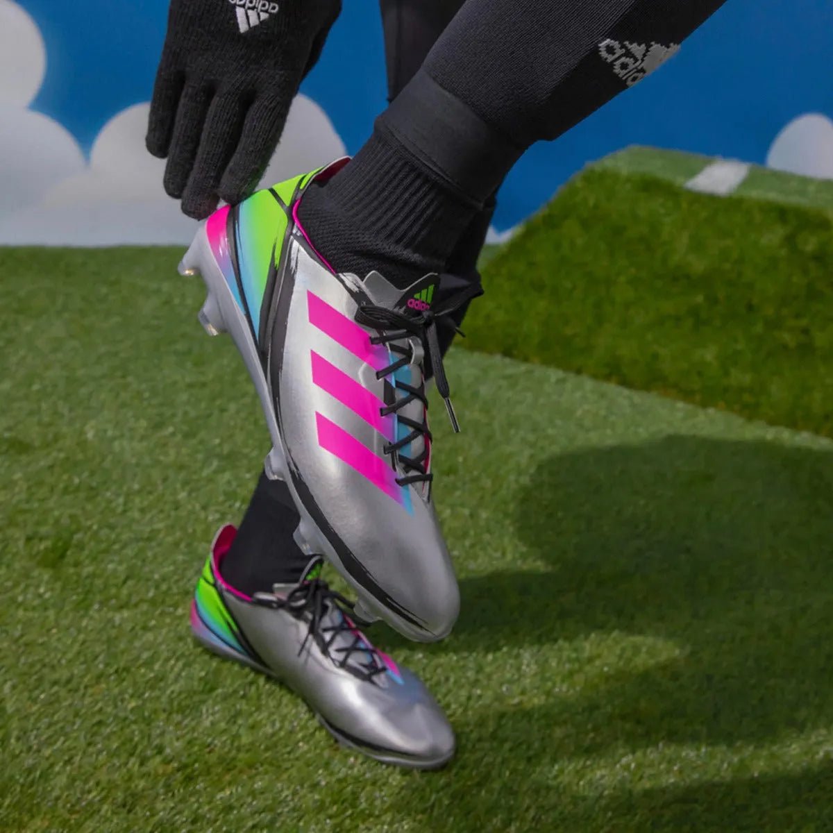 Adidas GameMode FG - Silver-Cyan-Show Pink Soccer Cleats – ProSoccer