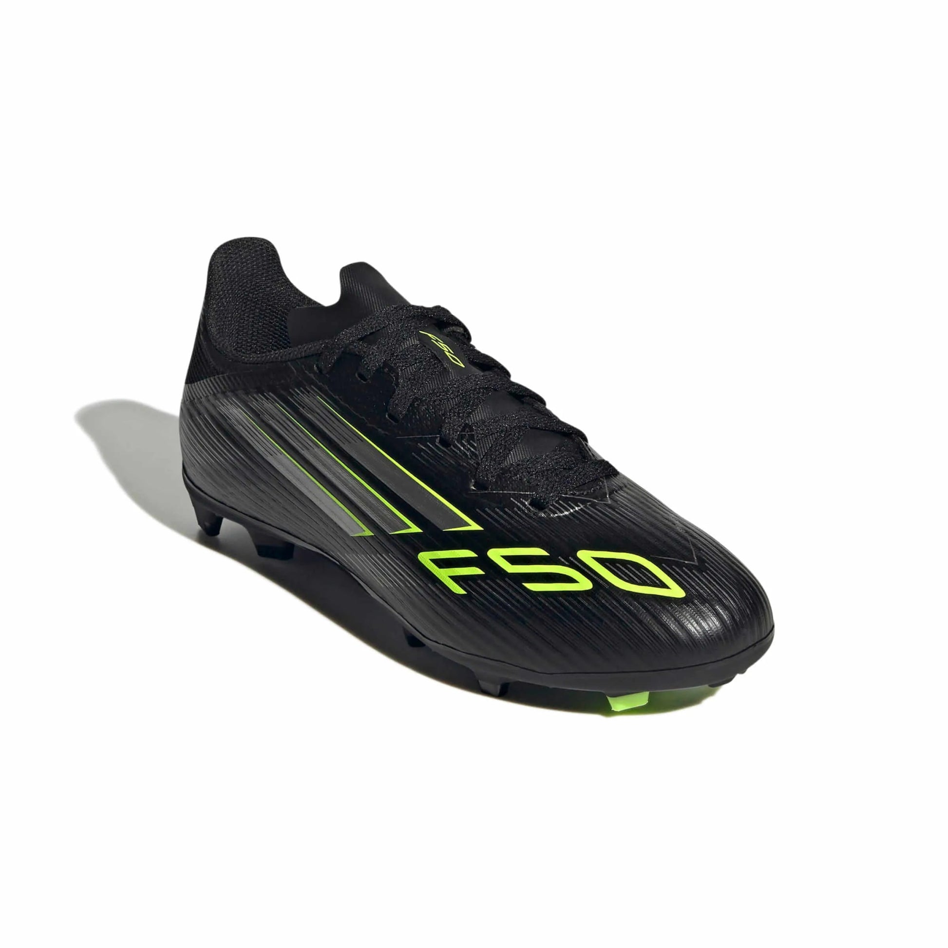 adidas JR F50 League Firm-Multi Ground Soccer Cleats - Electric Stealth Pack (FA25) (Lateral - Front)