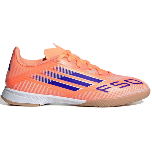 adidas Junior F50 League Indoor Soccer Shoes - Coral Blaze Pack (FA25) ProSoccer adidas Junior F50 League Indoor Soccer Shoes - Coral Blaze Pack (FA25) ProSoccer