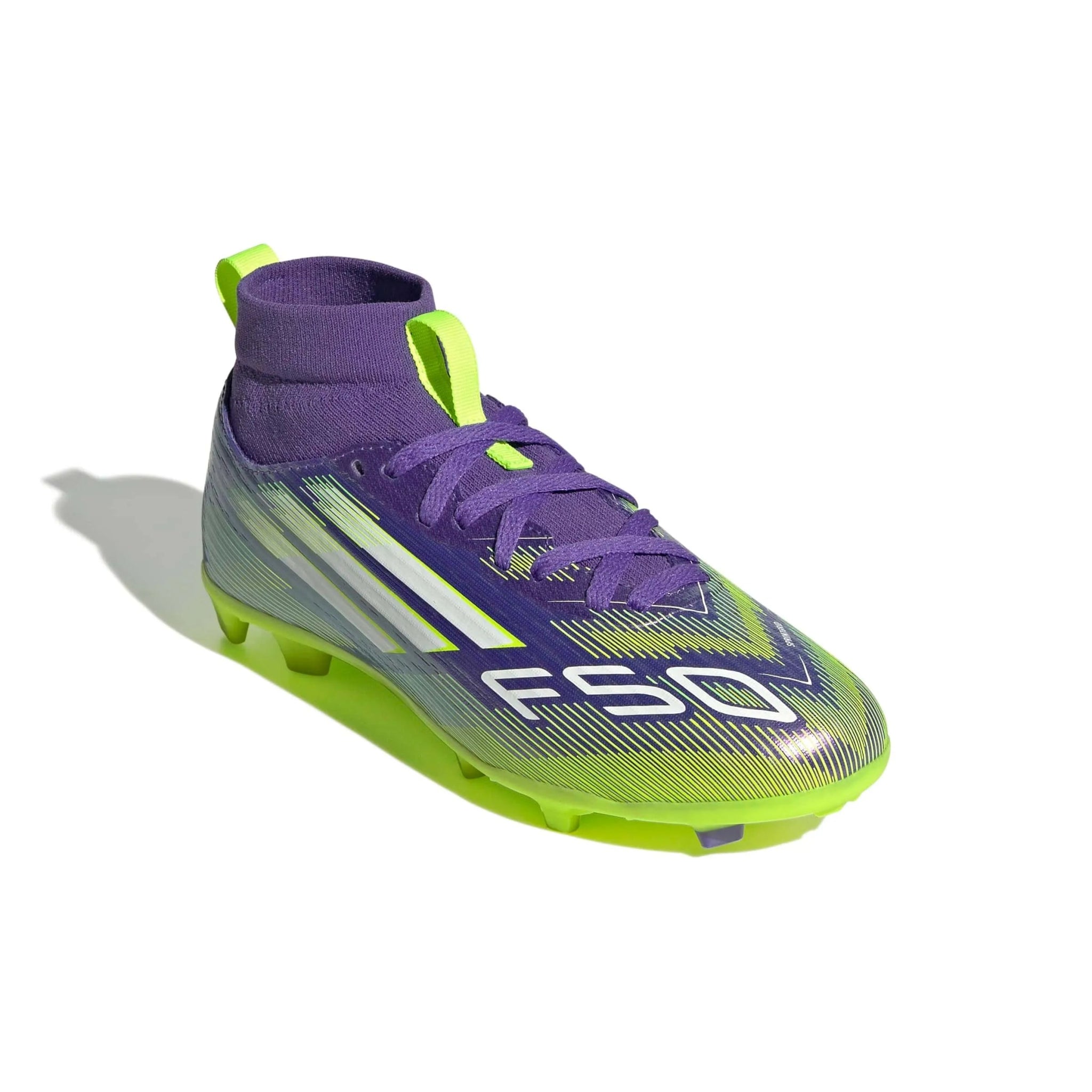 adidas Junior F50 League Mid Firm/Multi Ground Soccer Cleats - Radiant Blaze Pack (FA25)