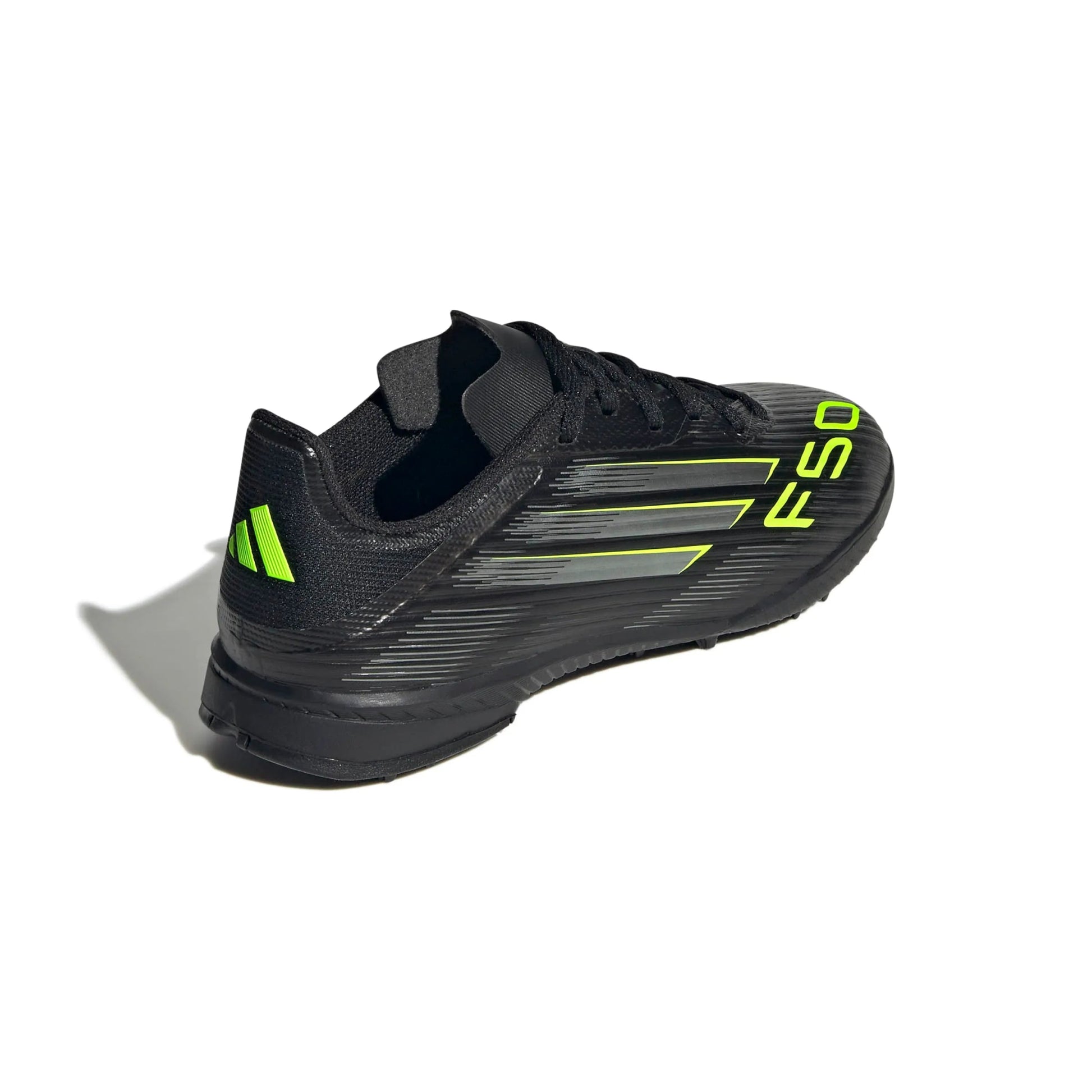 adidas JR F50 League Turf Soccer Shoes - Electric Stealth Pack (FA25) (Lateral - Back)