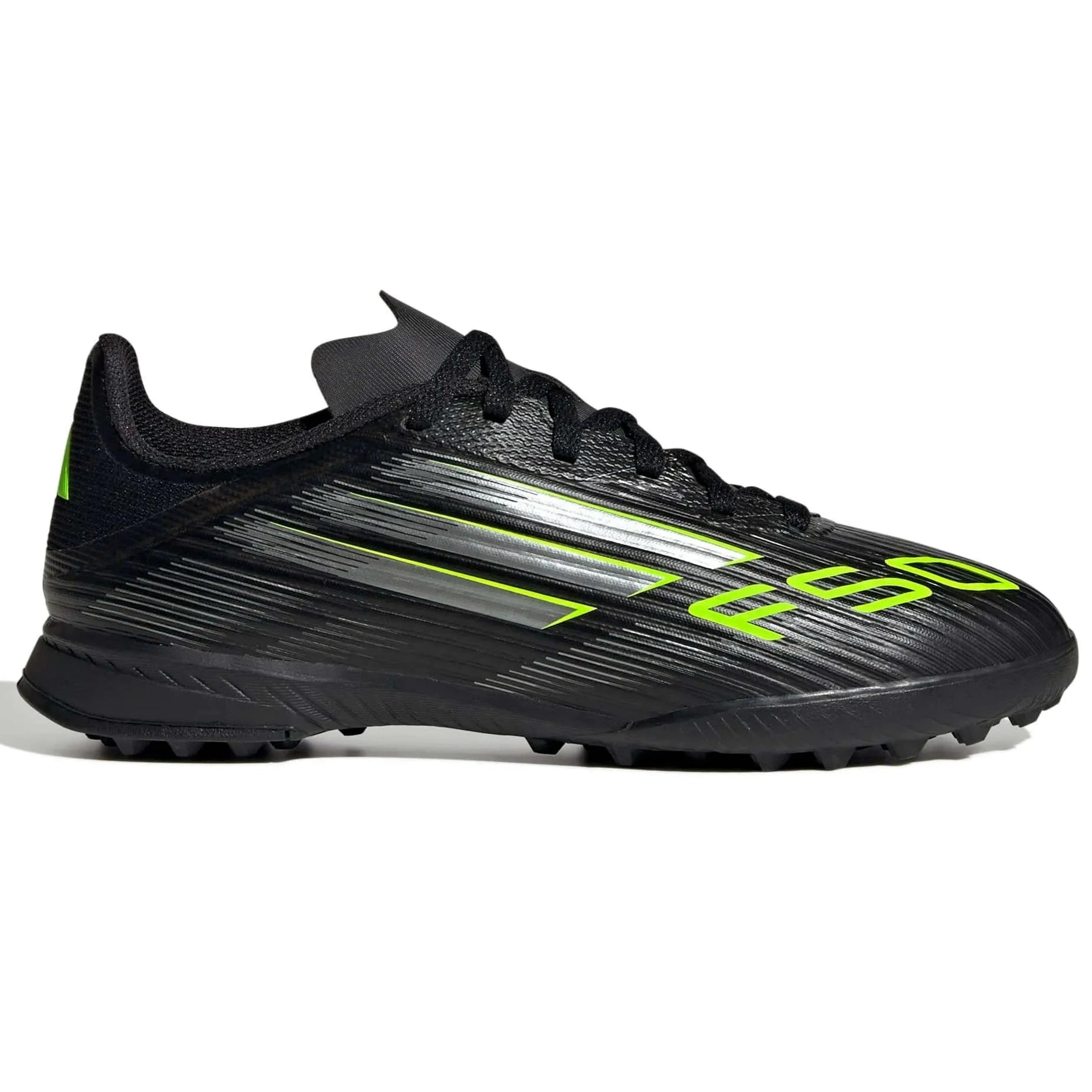 adidas JR F50 League Turf Soccer Shoes - Electric Stealth Pack (FA25) (Side 1)