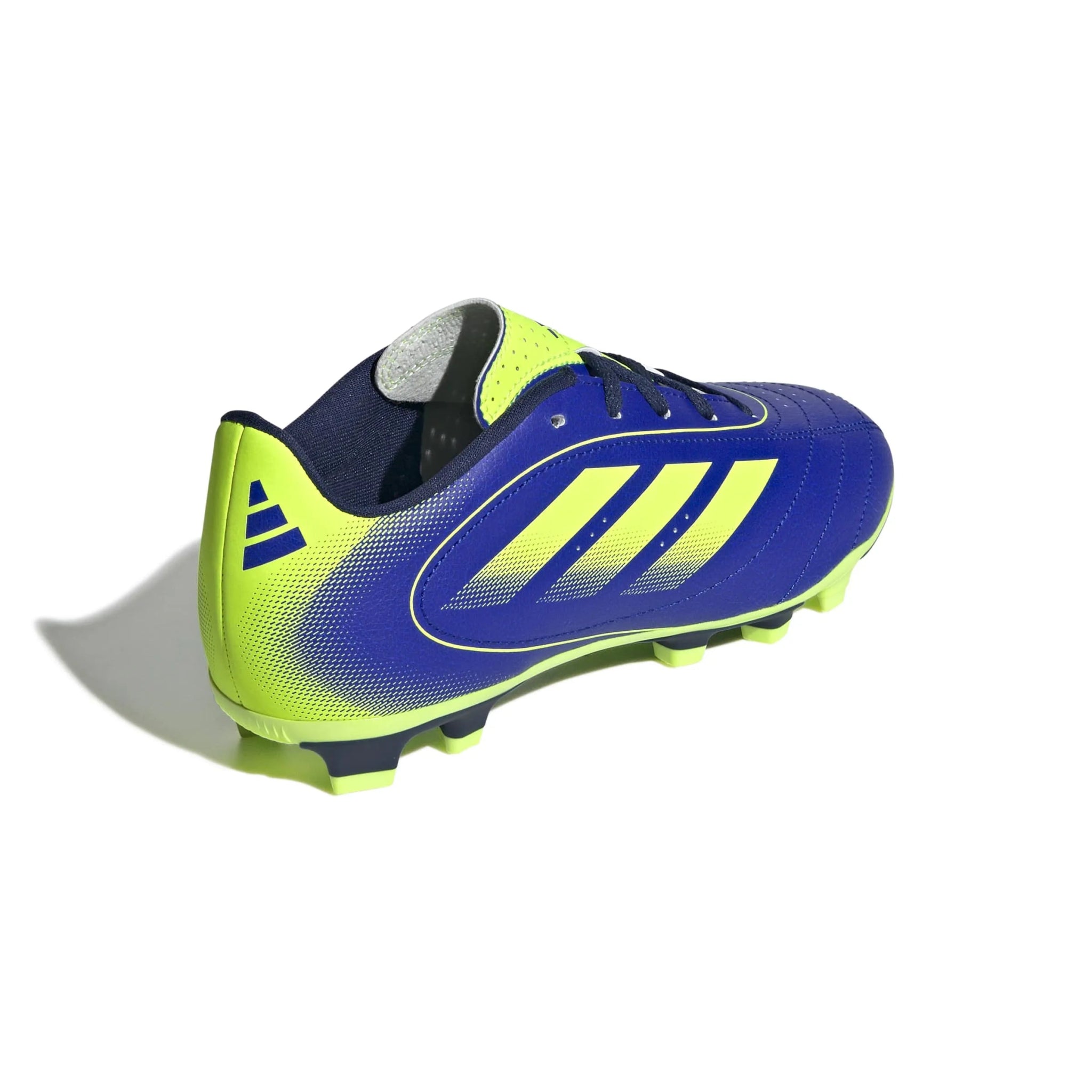 adidas JR Goletto IX Firm/Multi Ground Soccer Cleats Lucid Blue / Lucid Lemon / Dark Blue (Lateral - Back)