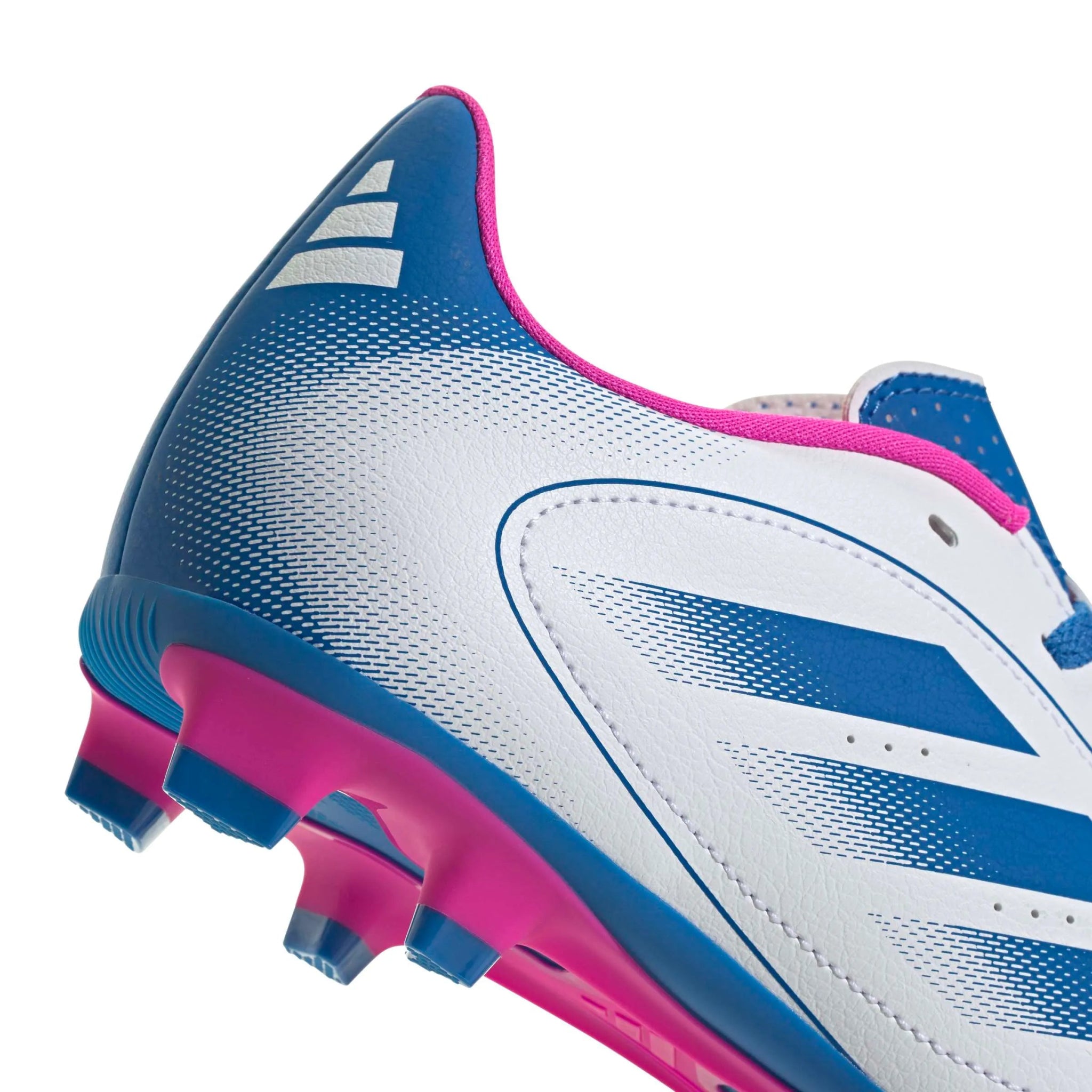 adidas JR Goletto IX Firm/Multi Ground Soccer Cleats Cloud White / Bright Royal / Team Shock Pink 2 (Detail 1)