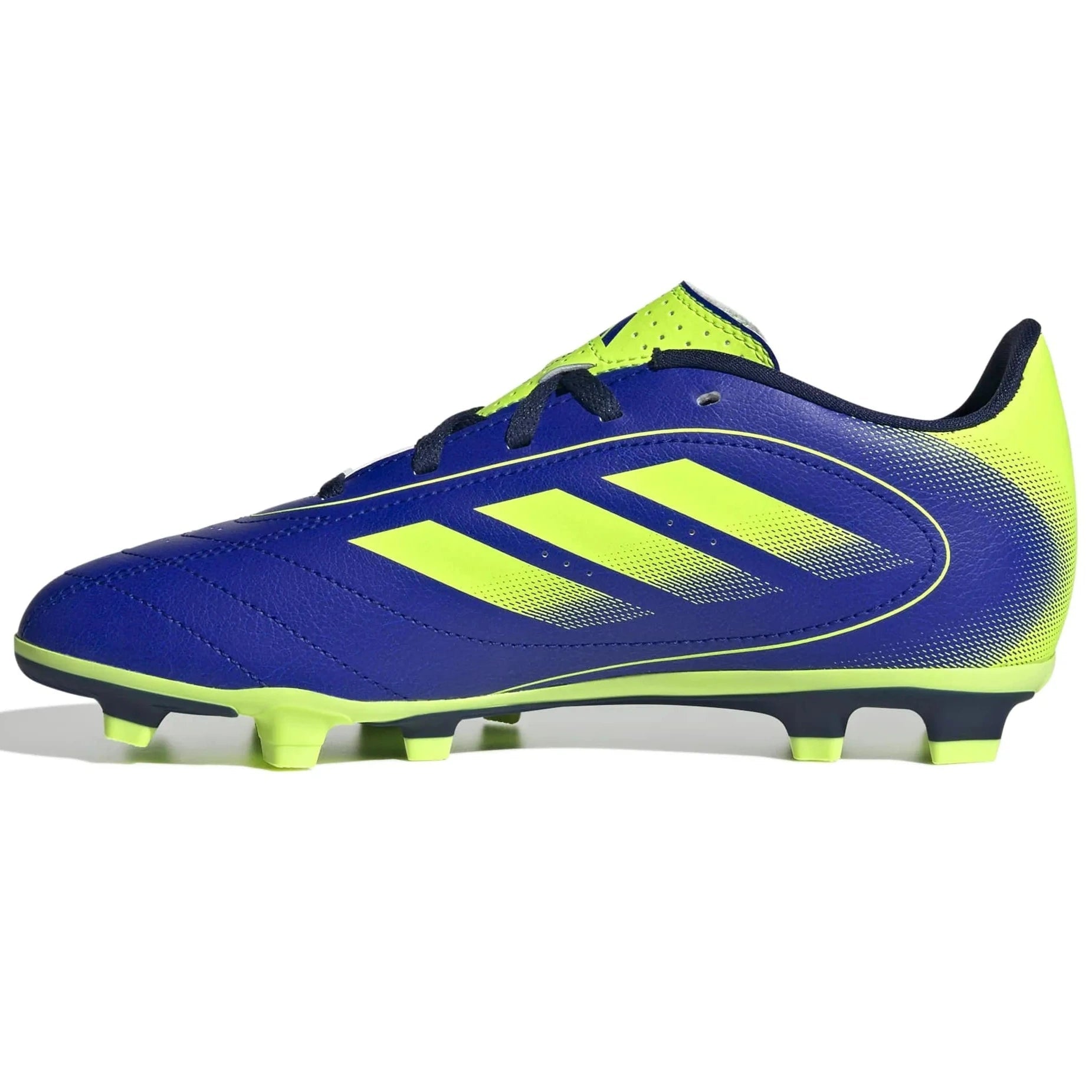 adidas JR Goletto IX Firm/Multi Ground Soccer Cleats Lucid Blue / Lucid Lemon / Dark Blue (Side 2)