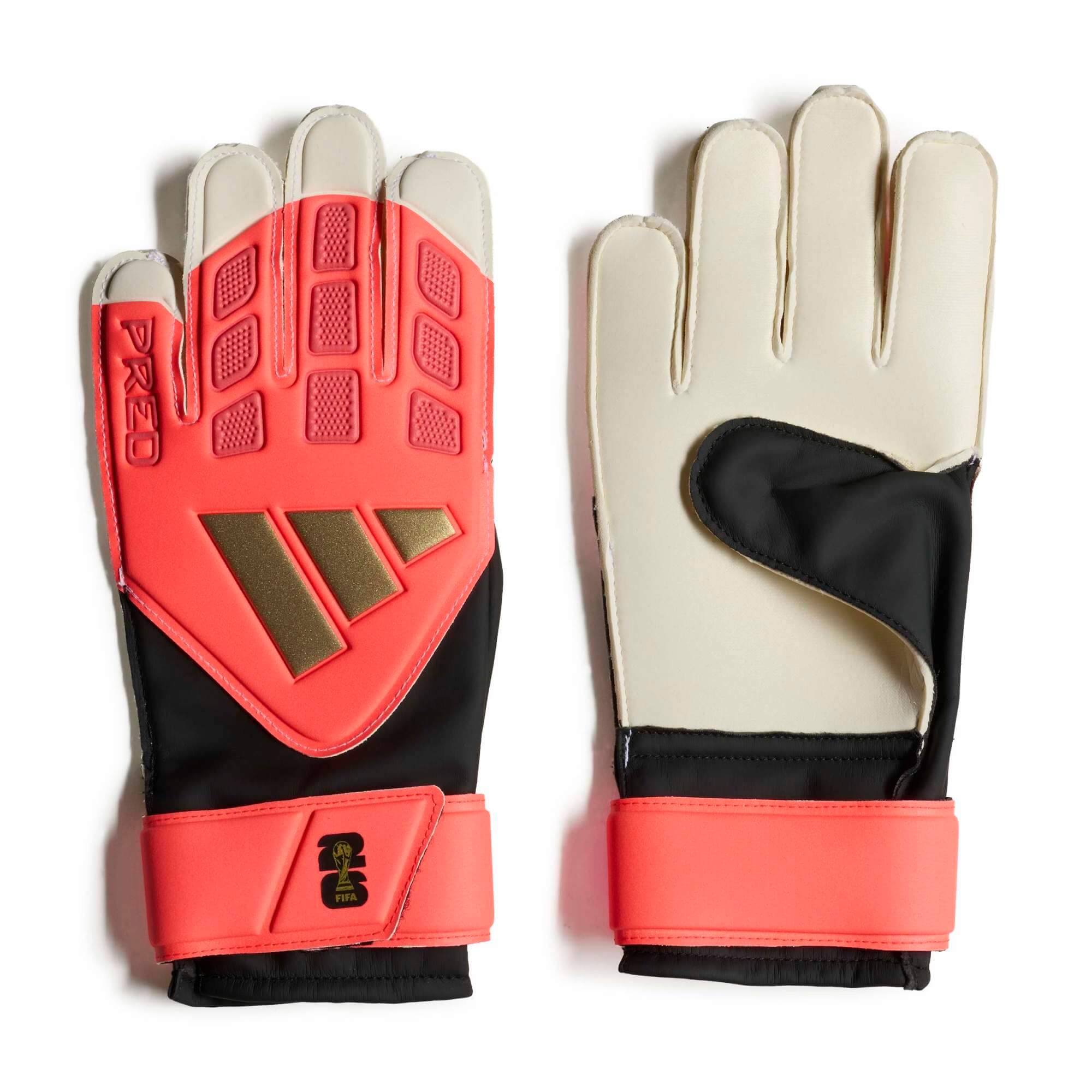 adidas JR Predator GL Training Goalkeeper Gloves Solar Turbo - Black - White (Pair)
