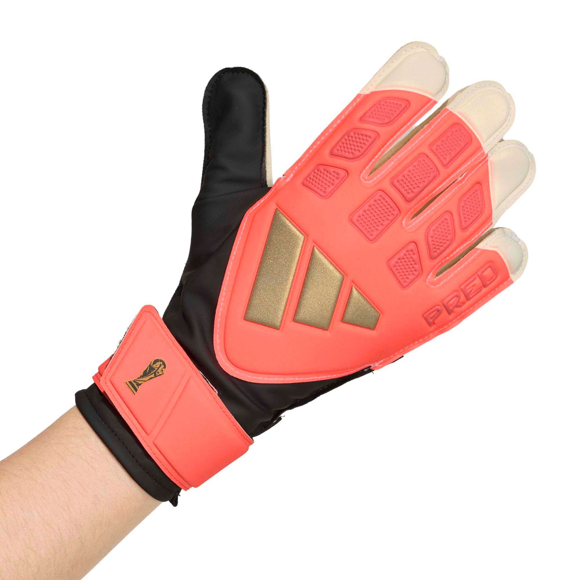 adidas JR Predator GL Training Goalkeeper Gloves Solar Turbo - Black - White (Single - Outer)