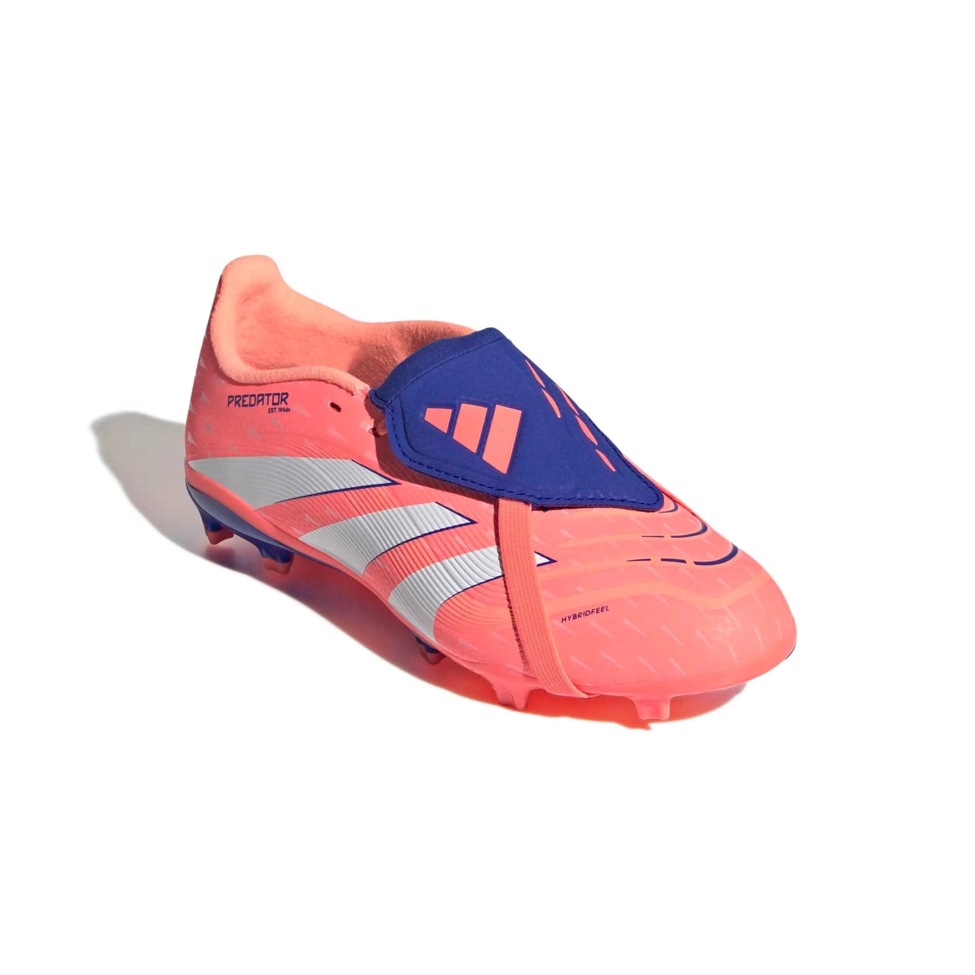 adidas JR Predator League Fold-Over Tongue Firm-Multi Ground Soccer Cleats - Coral Blaze Pack (FA25) (Lateral - Front)