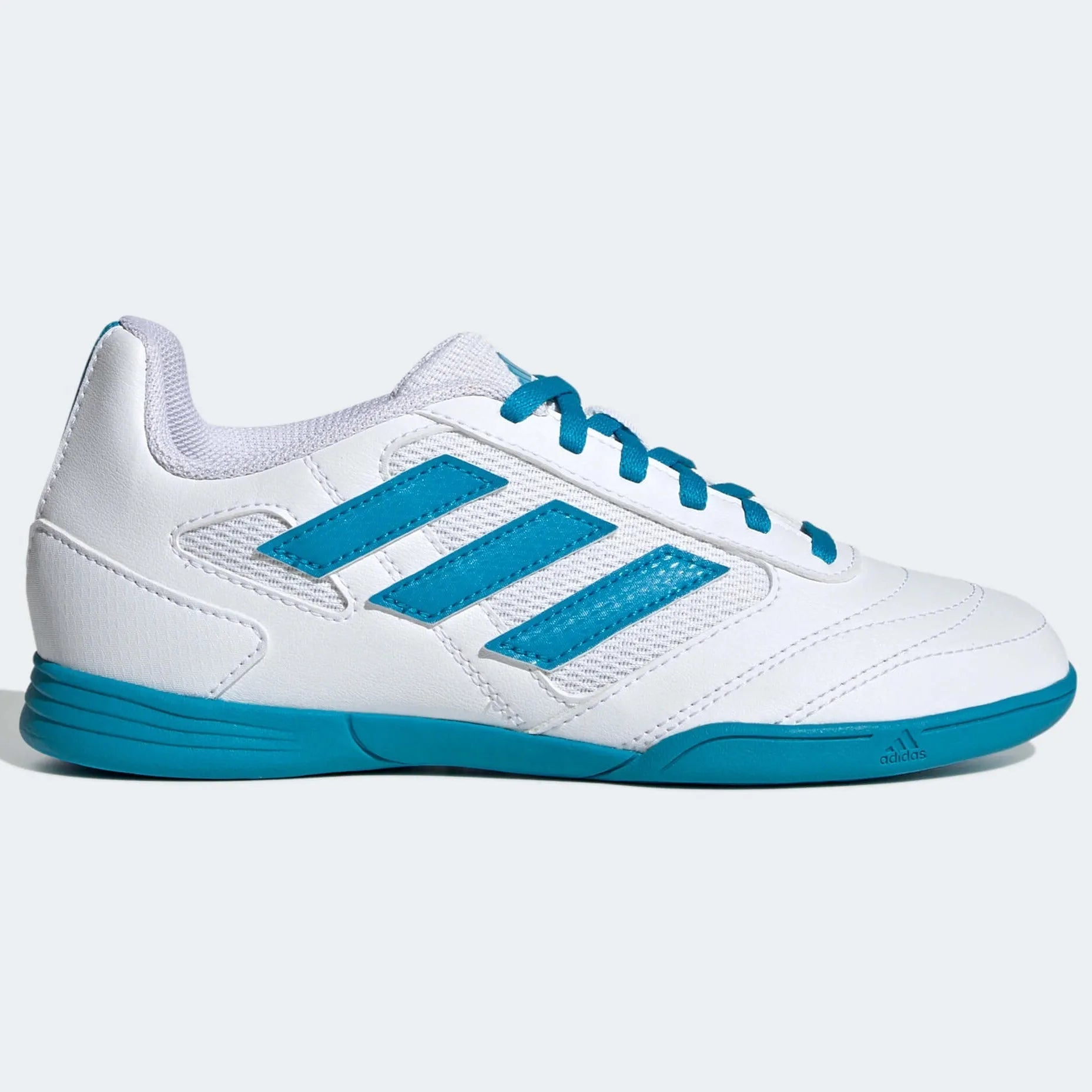 adidas Jr Super Sala 2 J - White - Aqua (Side 1)