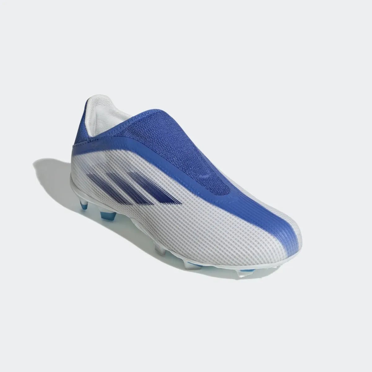 adidas JR X Speedflow .3 Laceless FG - White-Hi Res Blue (Diagonal 1)
