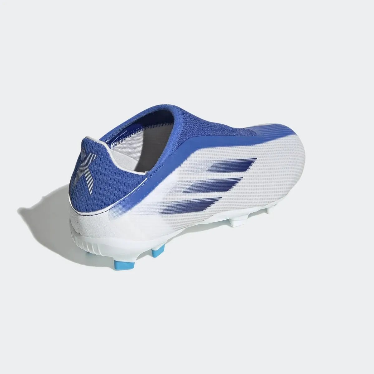 adidas JR X Speedflow .3 Laceless FG - White-Hi Res Blue (Diagonal 2)