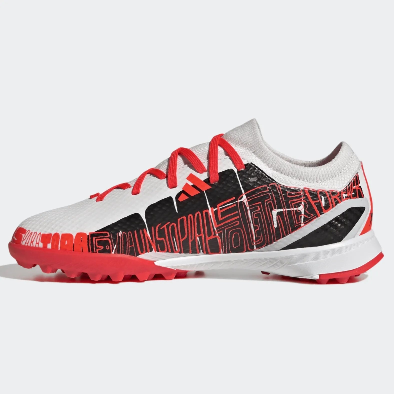 adidas Junior X SpeedPortal Messi .3 Turf - White-Black-Solar Red