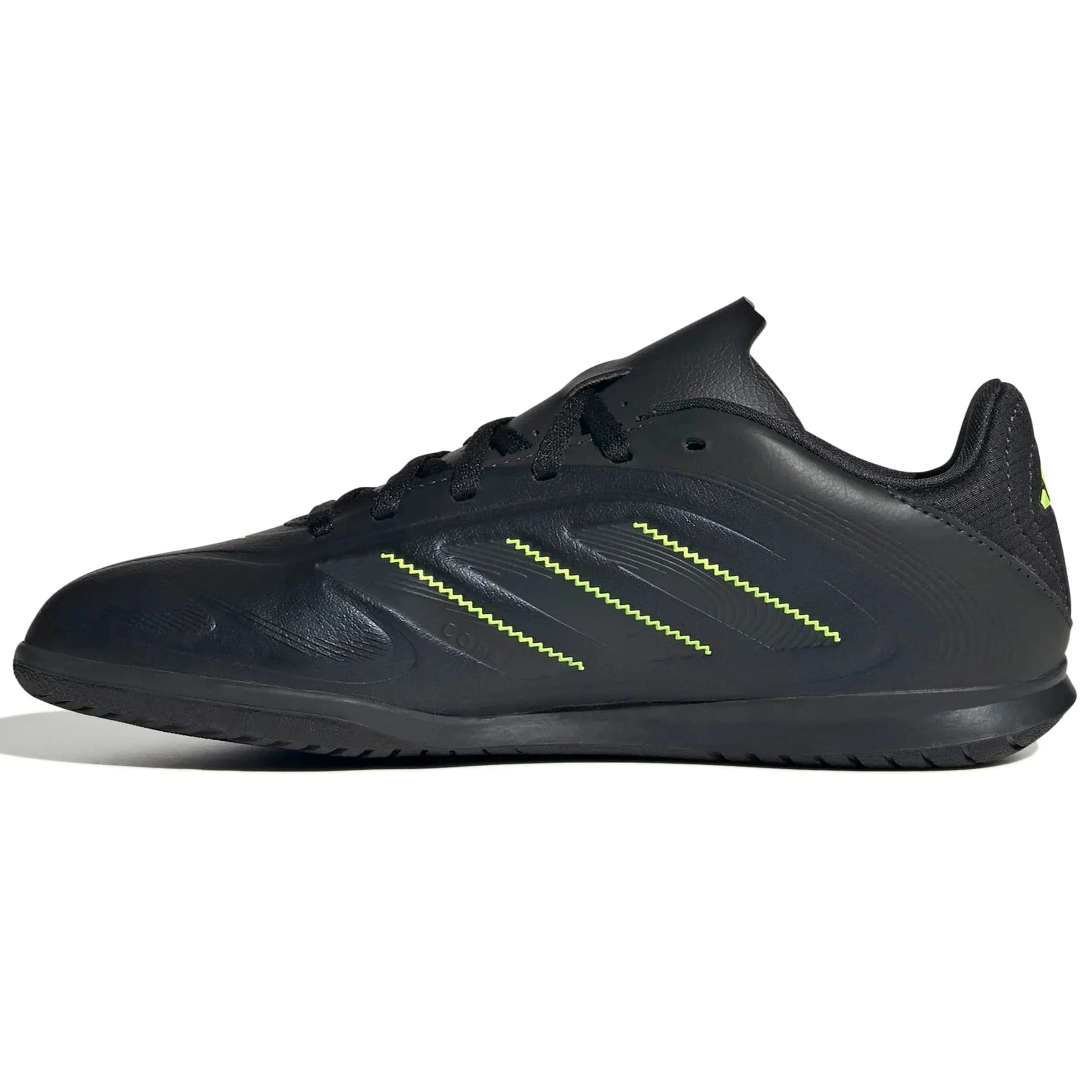 adidas Kids Copa Club Pure 3 Indoor Cleats (Little Kid/Big Kid) Kids Shoes Black/Solid Grey/Lucid Lemon : 12 Little Kid M, Synthetic