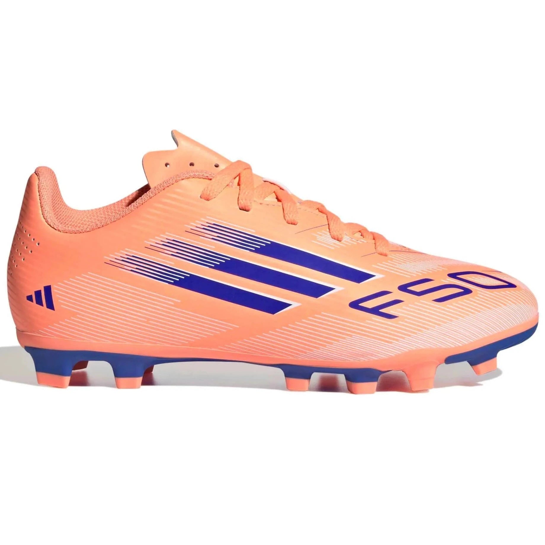 adidas Kids F50 Club Firm-Multi Ground Soccer Cleats - Coral Blaze Pack (FA25) (Side 1)
