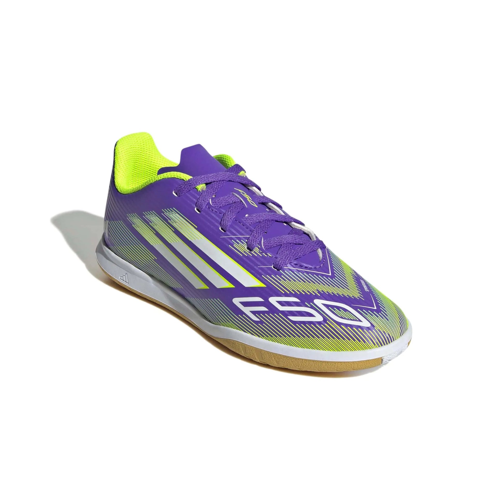 adidas Kid's F50 Club Indoor Soccer Shoes - Radiant Blaze Pack (FA25) (Lateral - Front)