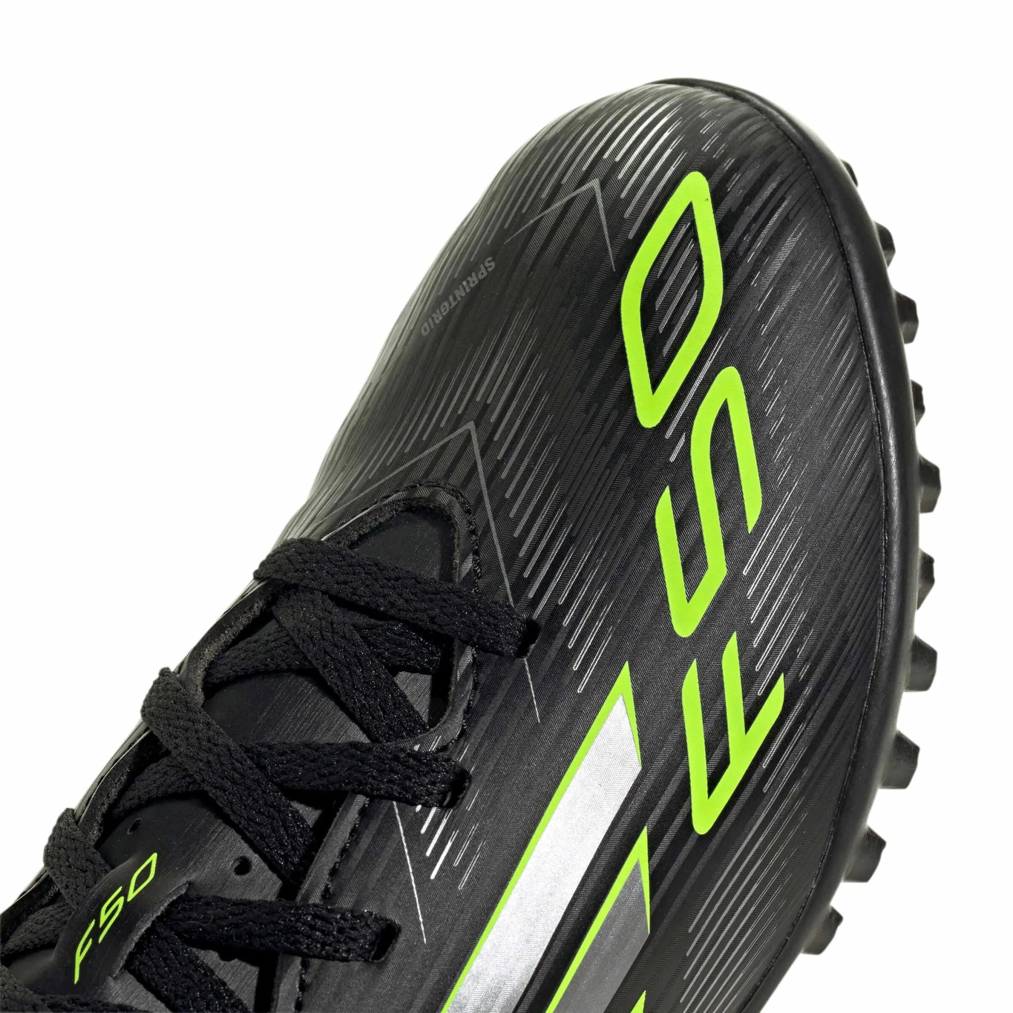 adidas Kid's F50 Club Turf Soccer Shoes - Electric Stealth Pack (FA25) (Detail 1)