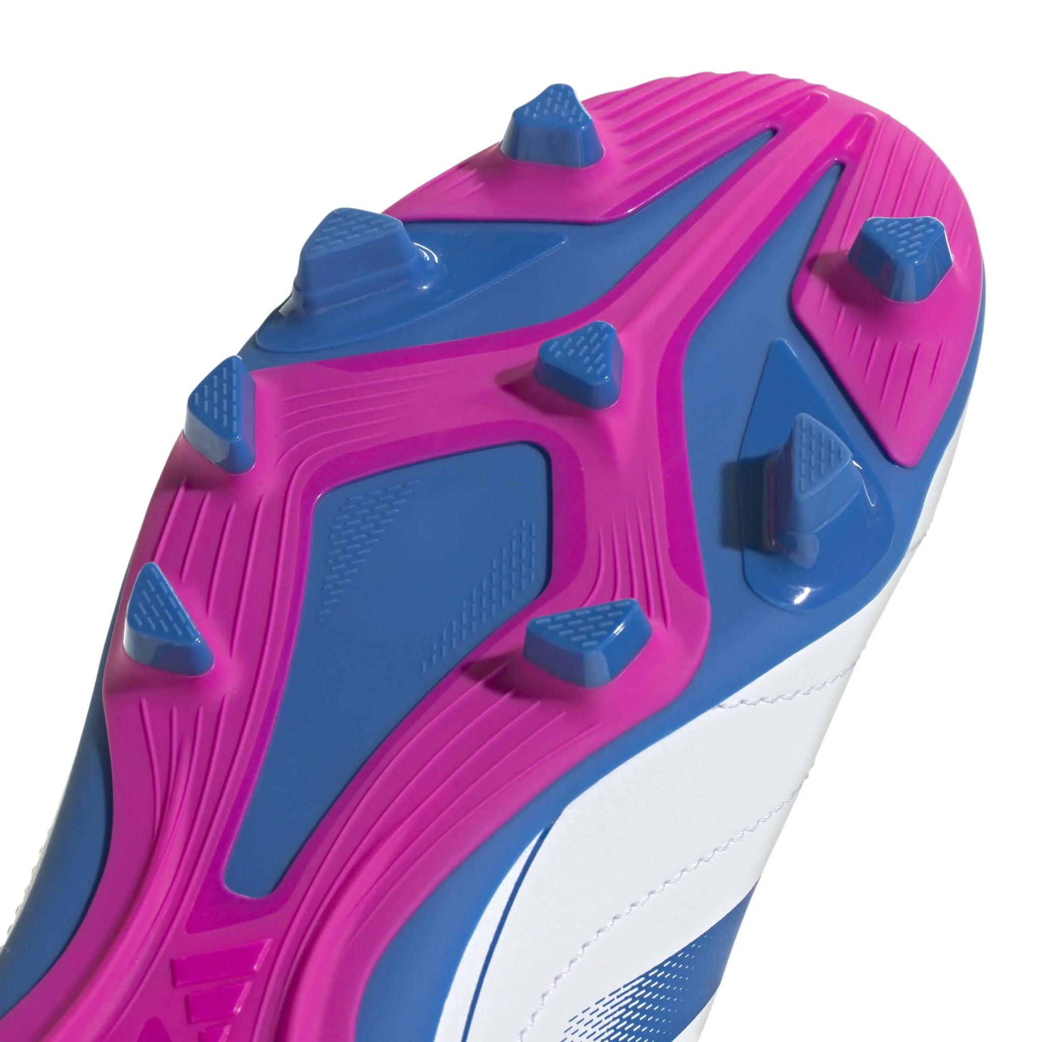 adidas Kids Goletto IX Firm-Multi Ground Soccer Cleats White-Bright Royal-Team Shock Pink (Detail 2)