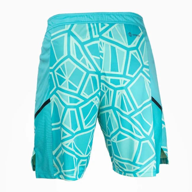 back view of adidas LAUFA Condivo 22 Women's Goalkeeper Shorts - Mint Rush