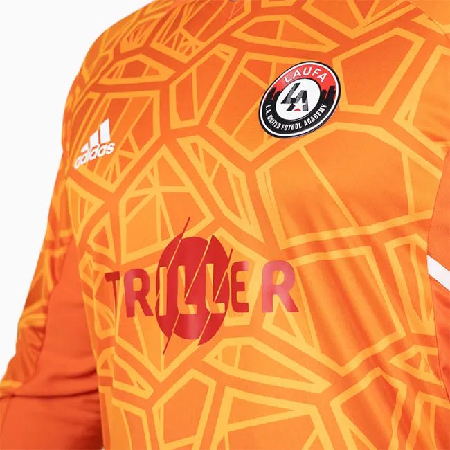 Close up of adidas LAUFA Condivo 22 Youth Goalkeeper LS Jersey - Orange
